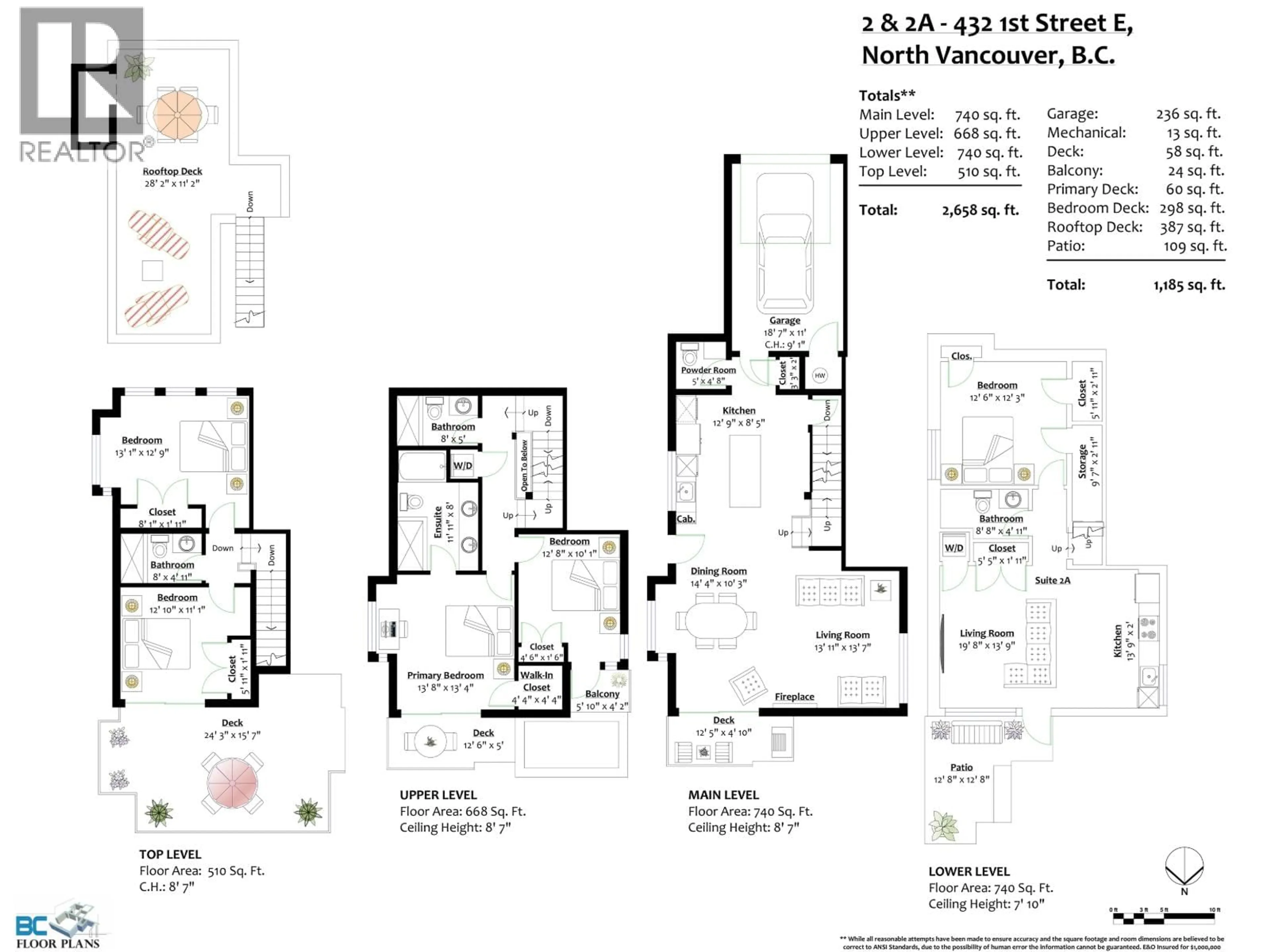 Floor plan for 2 - 432 1ST STREET, North Vancouver British Columbia V7L1B7