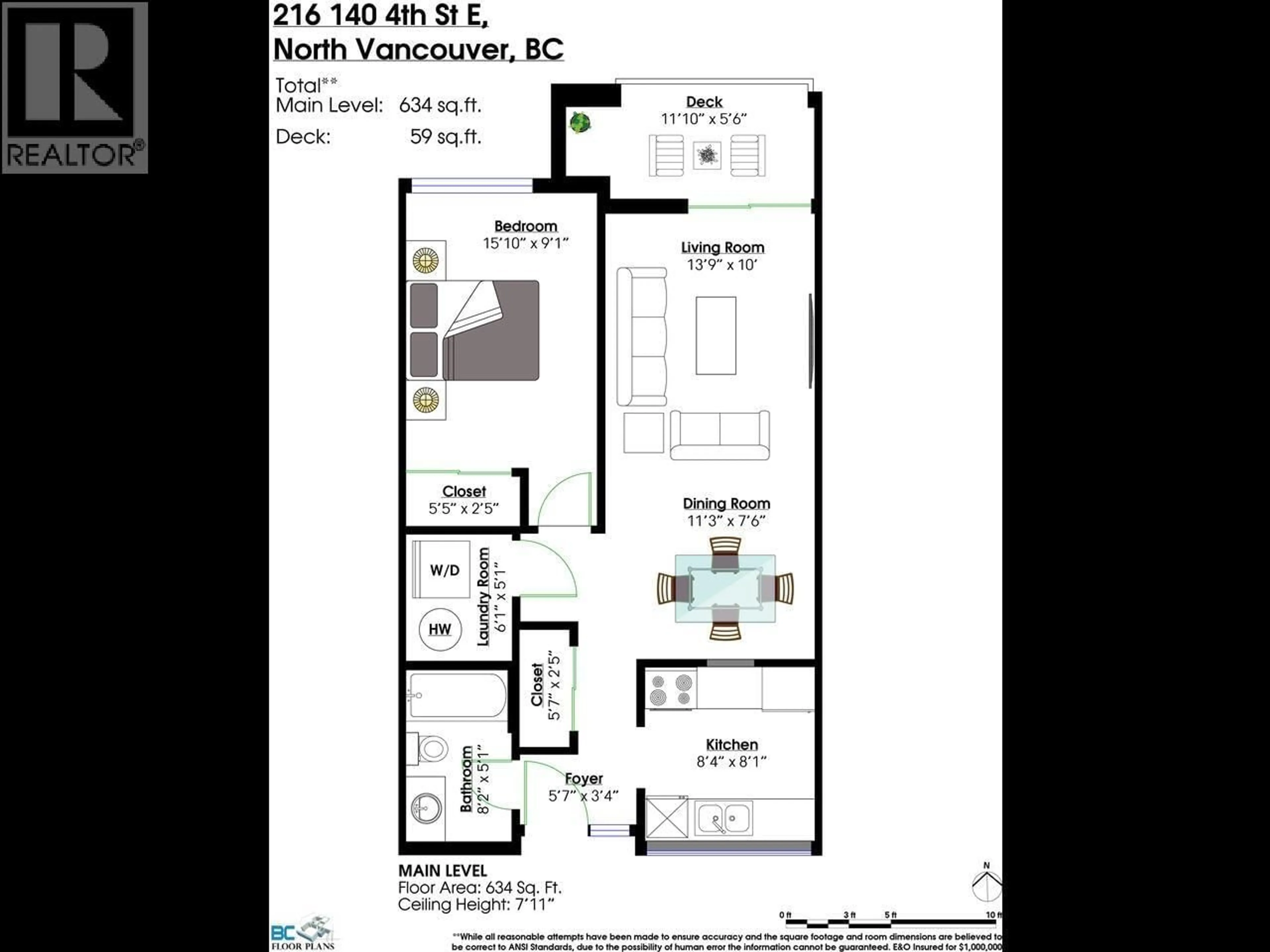 Floor plan for 216 - 140 4TH STREET, North Vancouver British Columbia V7L4R1