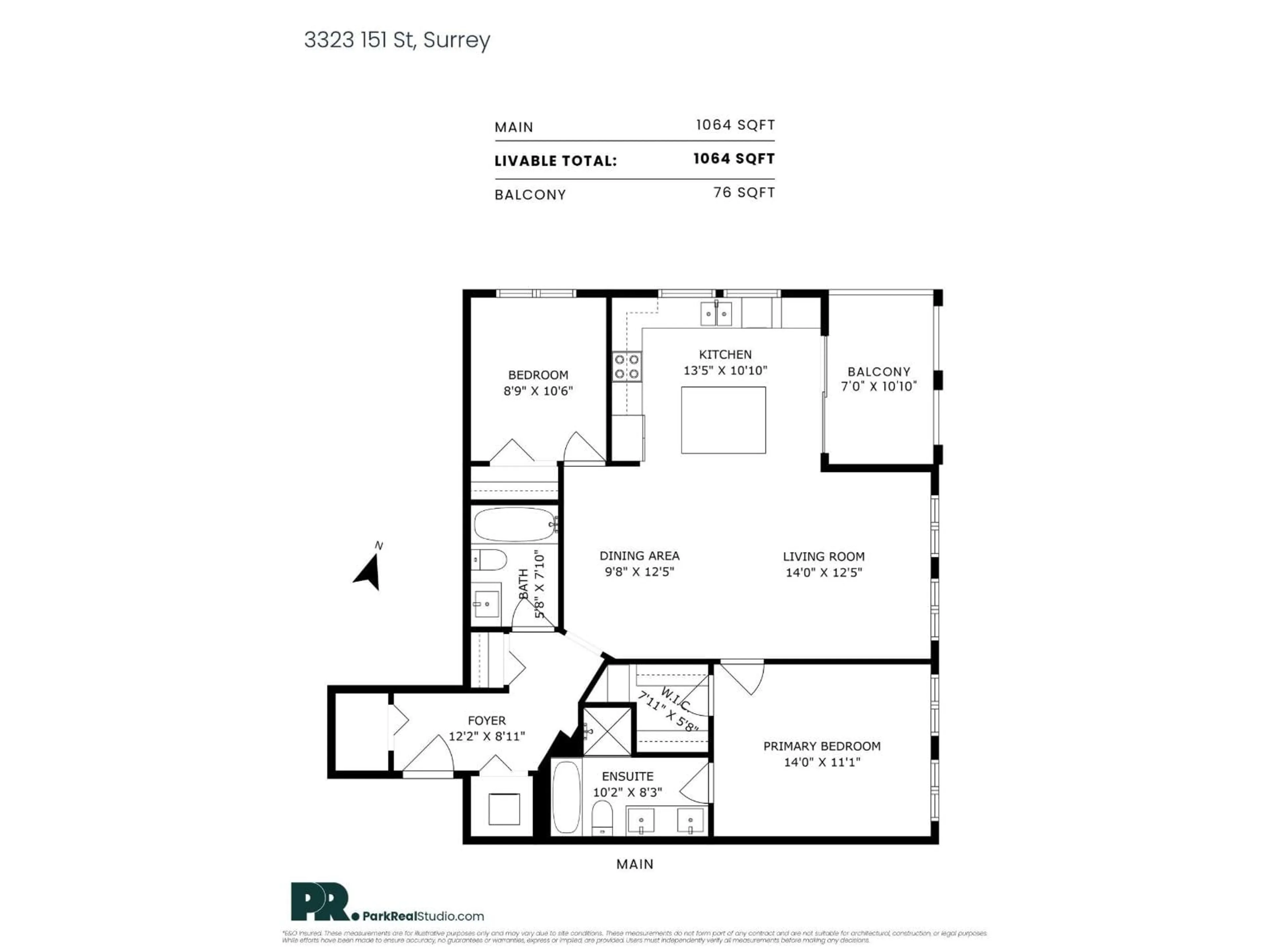 Floor plan for 202 - 3323 151, Surrey British Columbia V3Z0L3