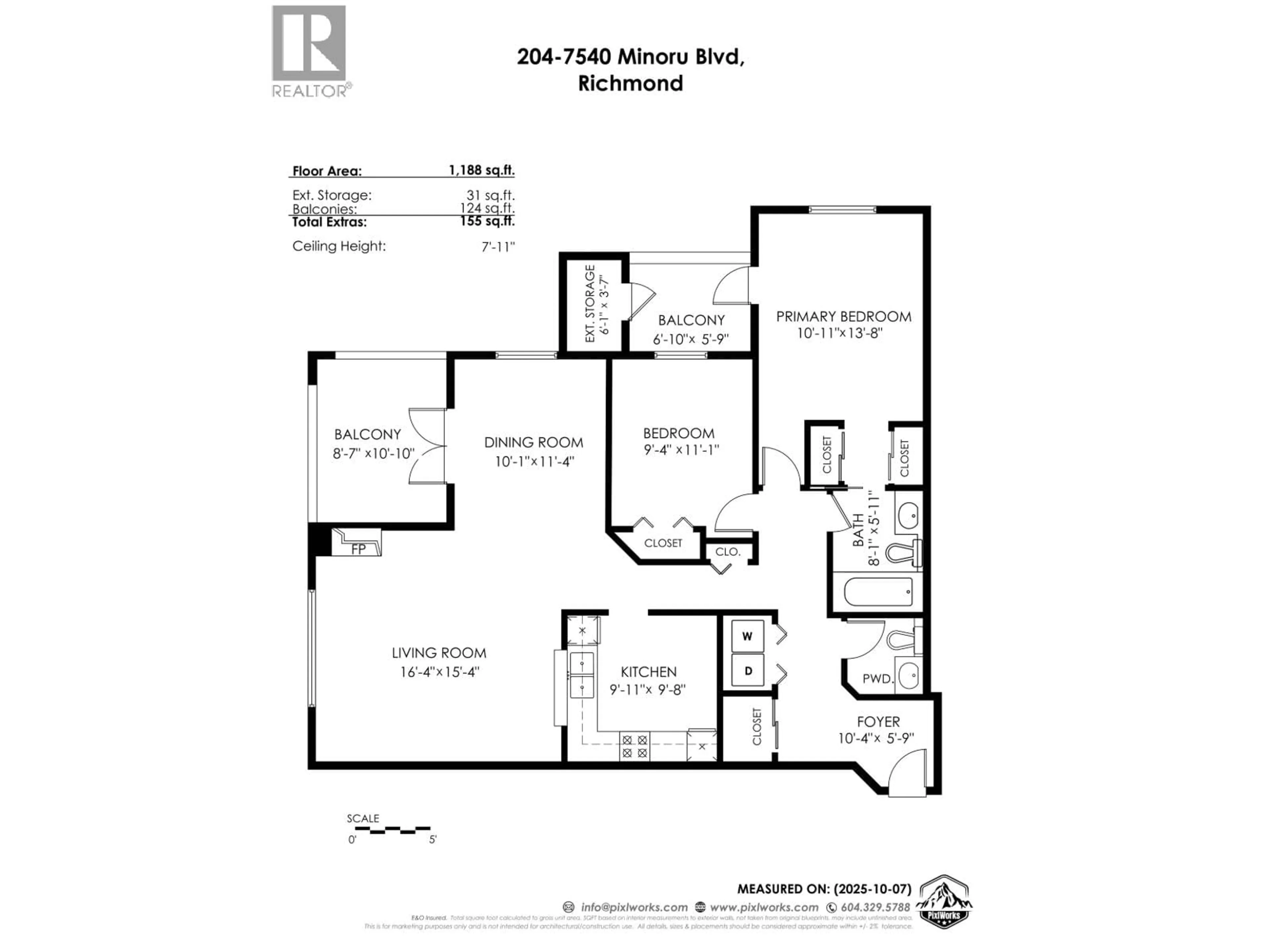 Floor plan for 204 - 7540 MINORU BOULEVARD, Richmond British Columbia V6Y1Z5