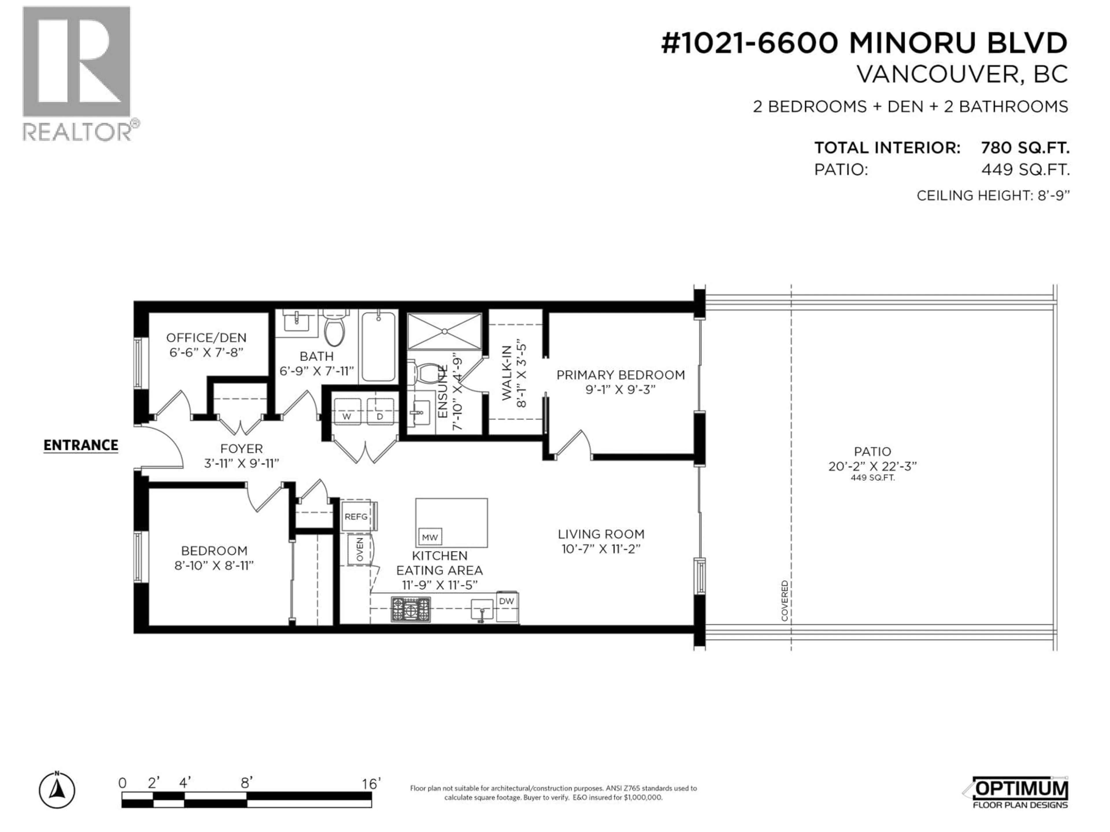 Floor plan for 1021 - 6600 MINORU BOULEVARD, Richmond British Columbia V6Y0N3