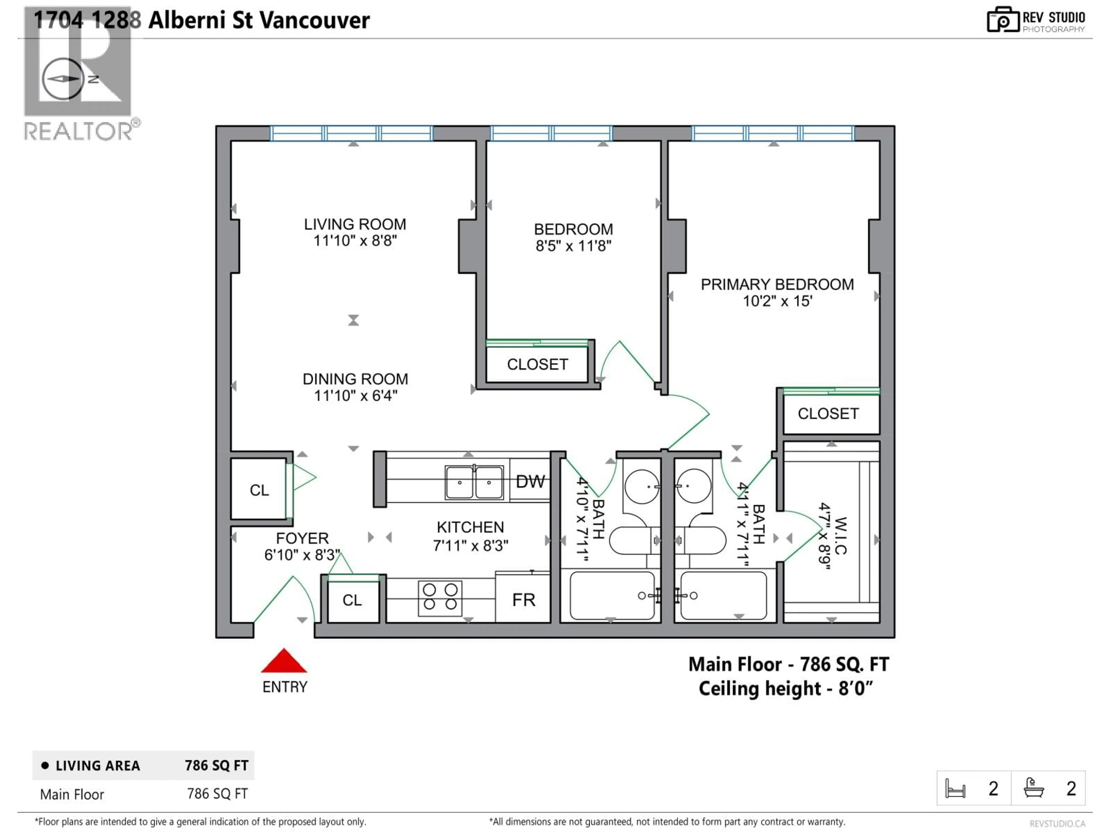 Floor plan for 1704 - 1288 ALBERNI STREET, Vancouver British Columbia V6E4N5