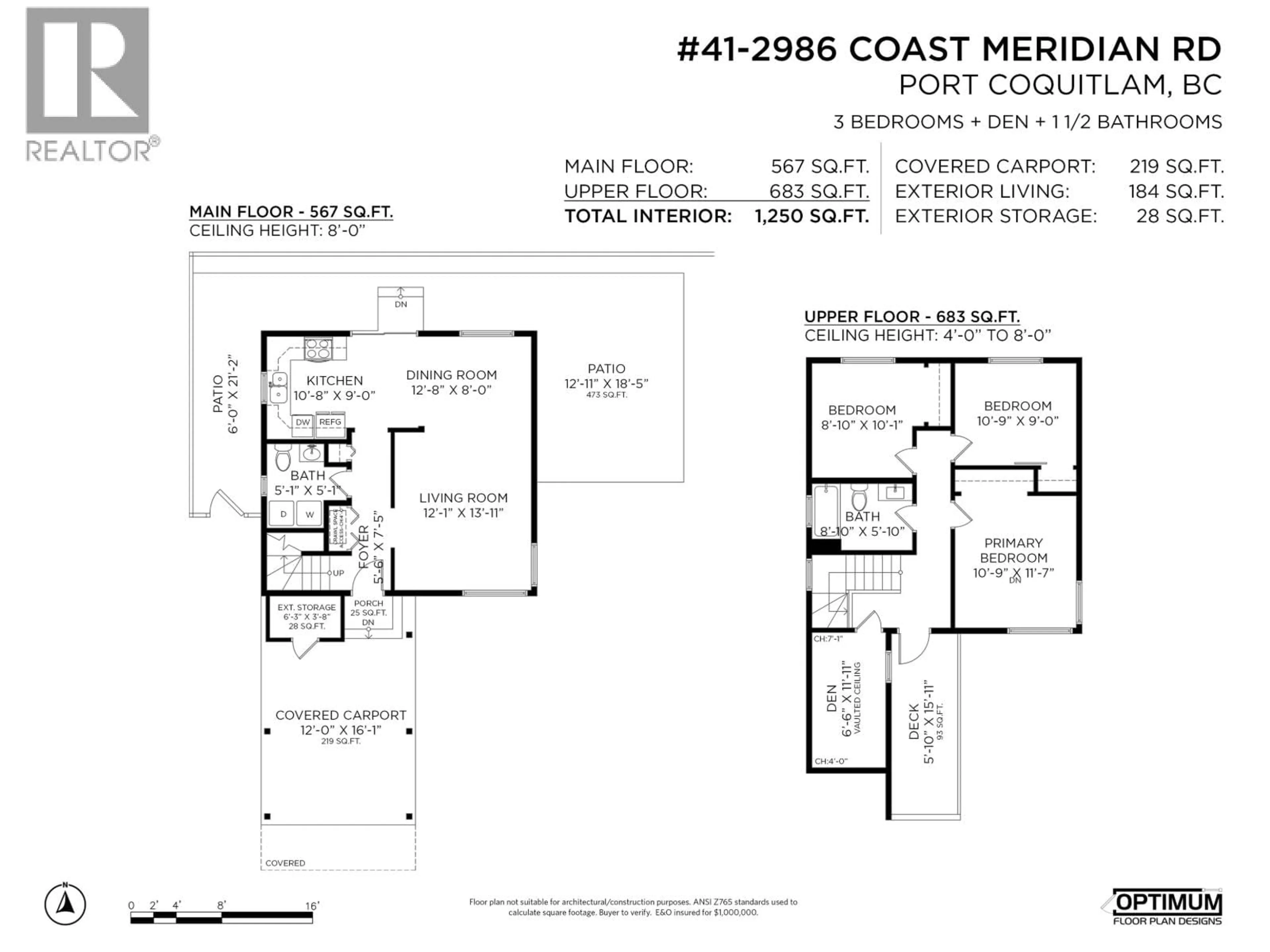 Floor plan for 41 - 2986 COAST MERIDIAN ROAD, Port Coquitlam British Columbia V3B3M8