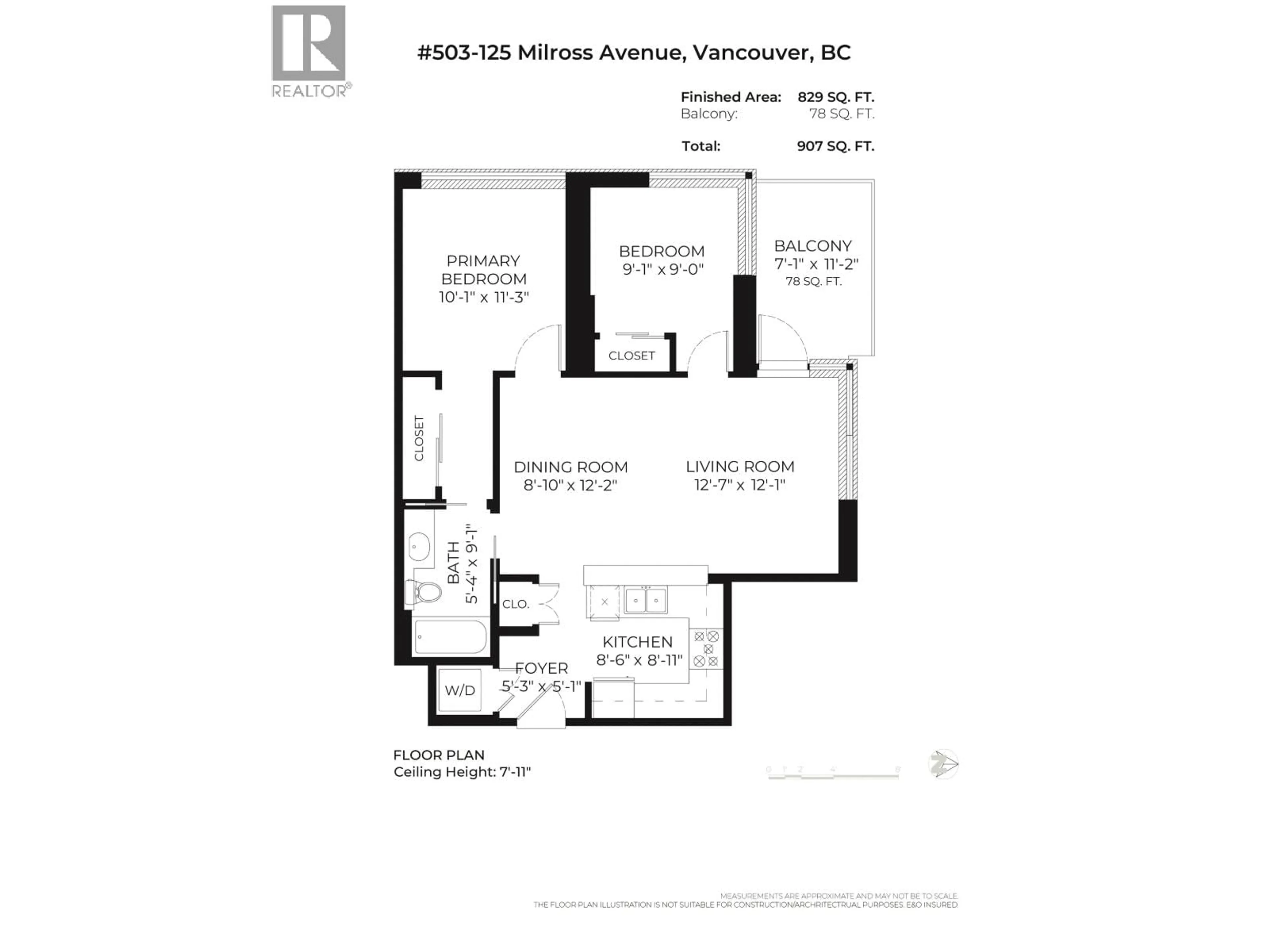 Floor plan for 503 - 125 MILROSS AVENUE, Vancouver British Columbia V6A0A1