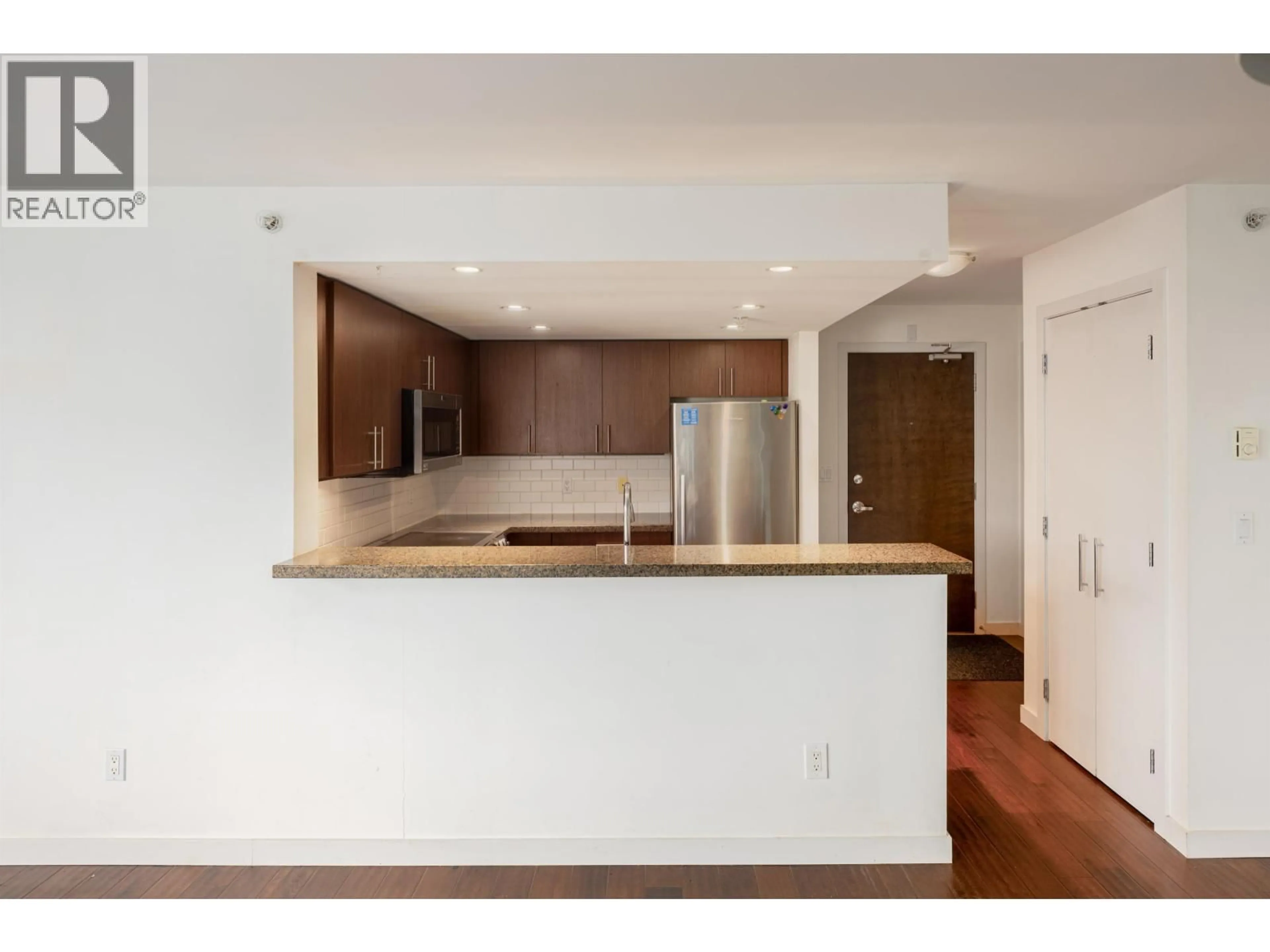Open concept kitchen, wood/laminate floor for 503 - 125 MILROSS AVENUE, Vancouver British Columbia V6A0A1