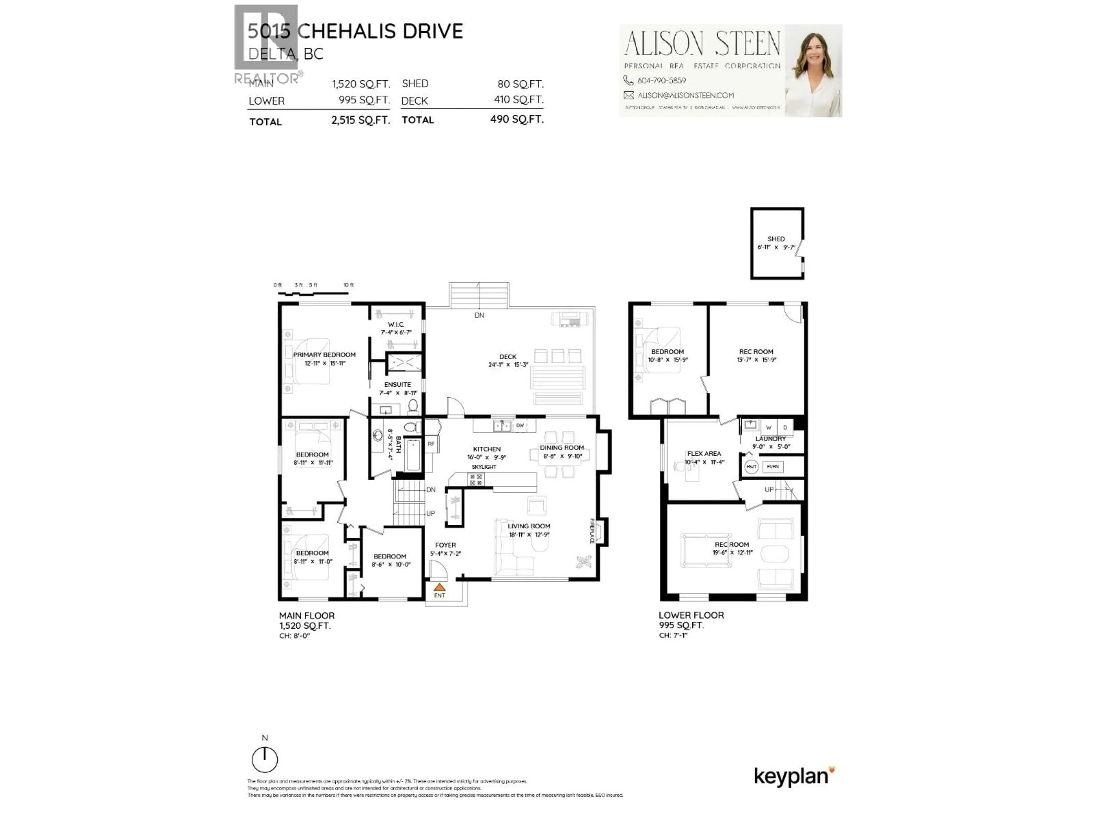 Floor plan for 5015 CHEHALIS DRIVE, Delta British Columbia V4M1Y7