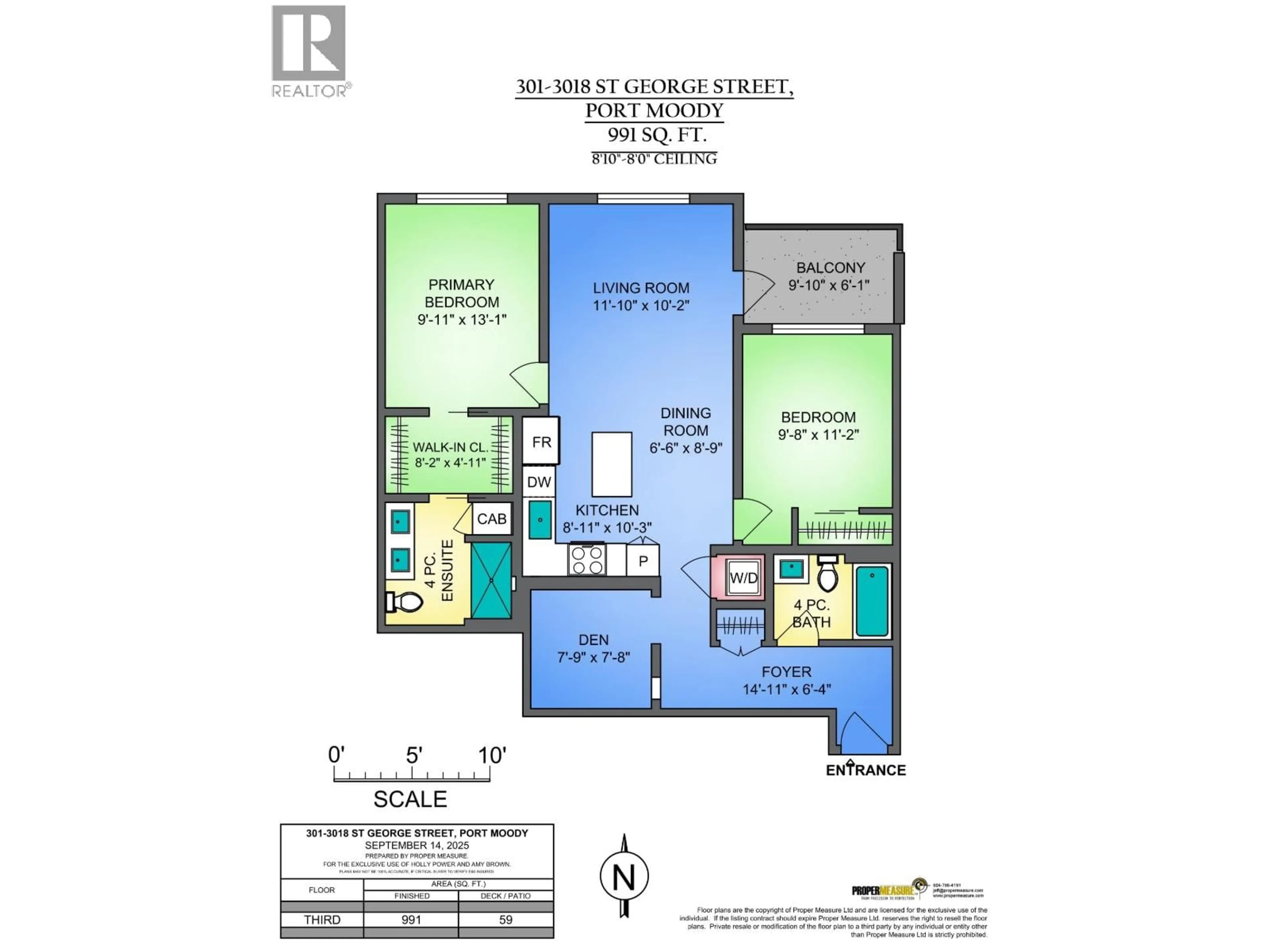 Floor plan for 301 - 3018 ST GEORGE STREET, Port Moody British Columbia V3H0L4