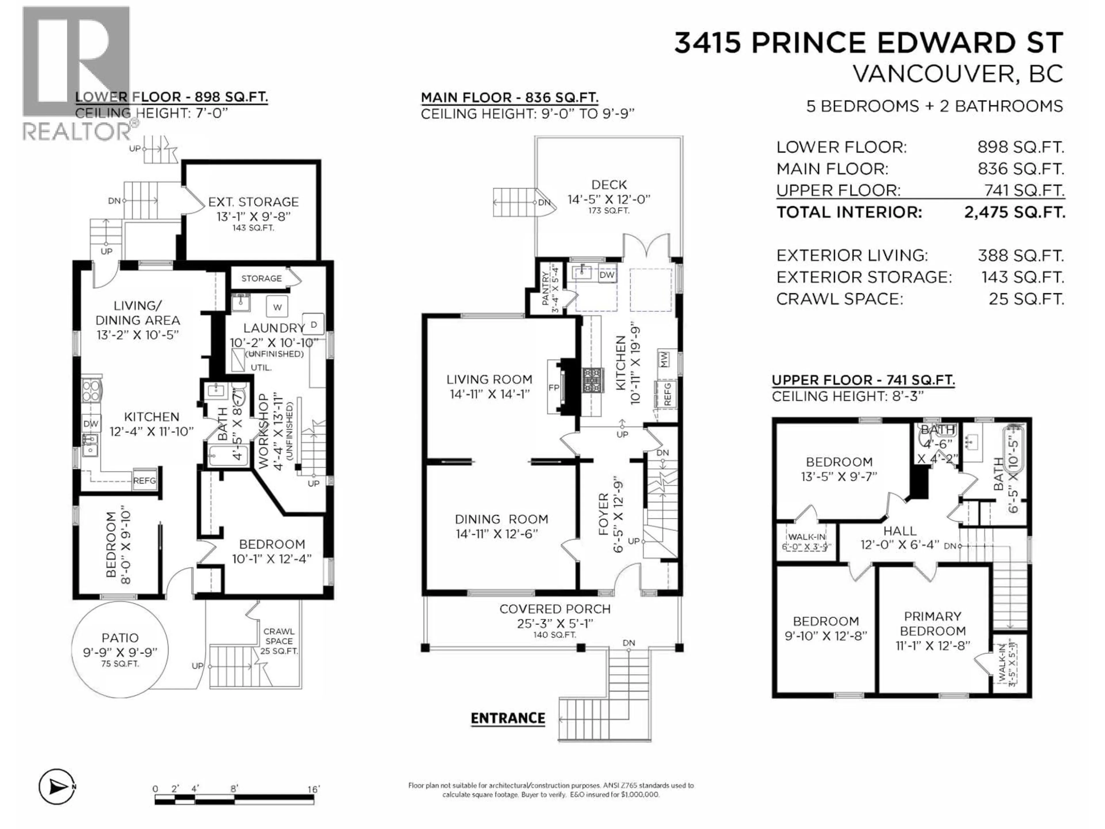 Floor plan for 3415 PRINCE EDWARD STREET, Vancouver British Columbia V5V3X7