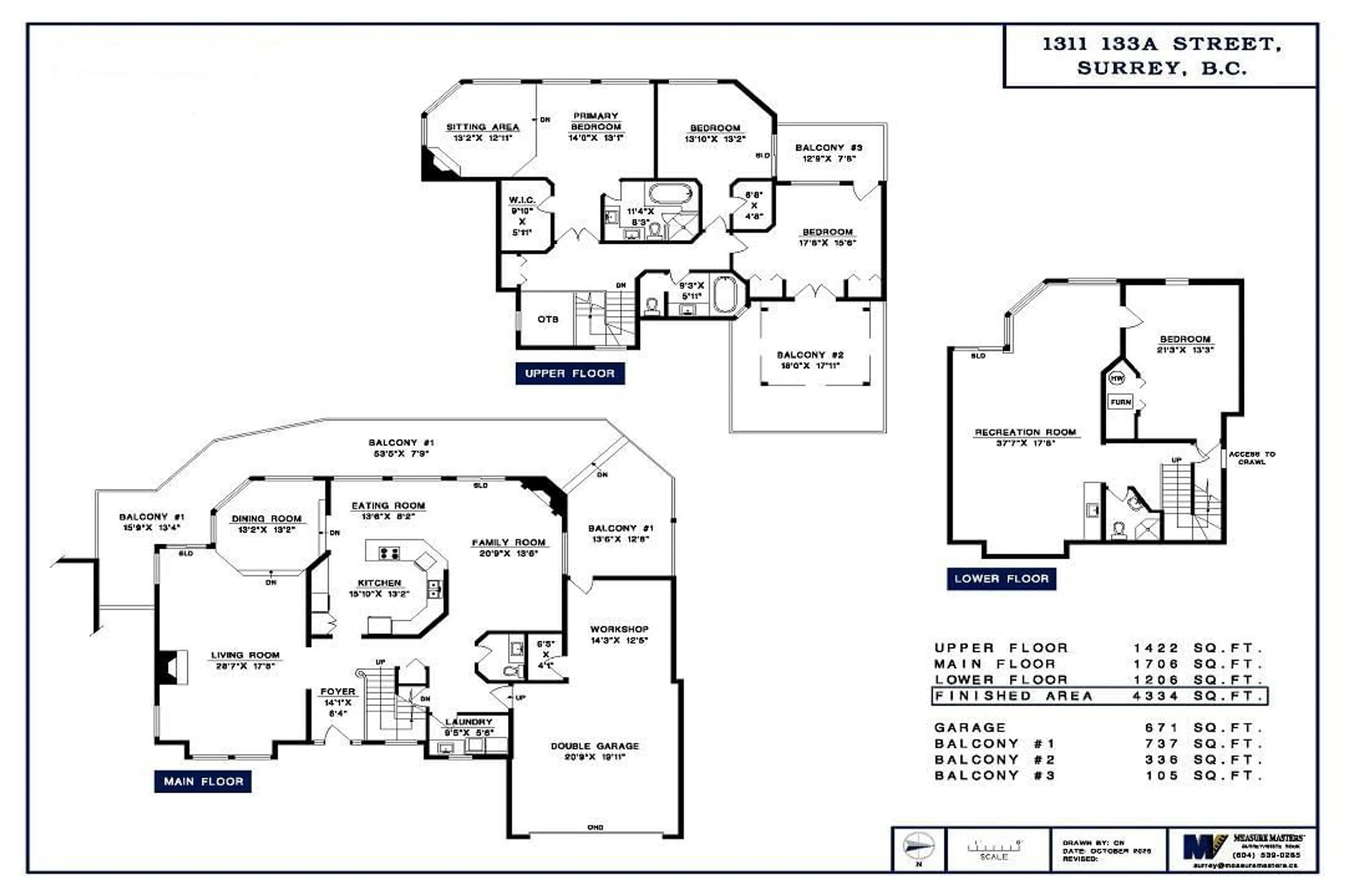 Floor plan for 1311 133A, Surrey British Columbia V4A4C4