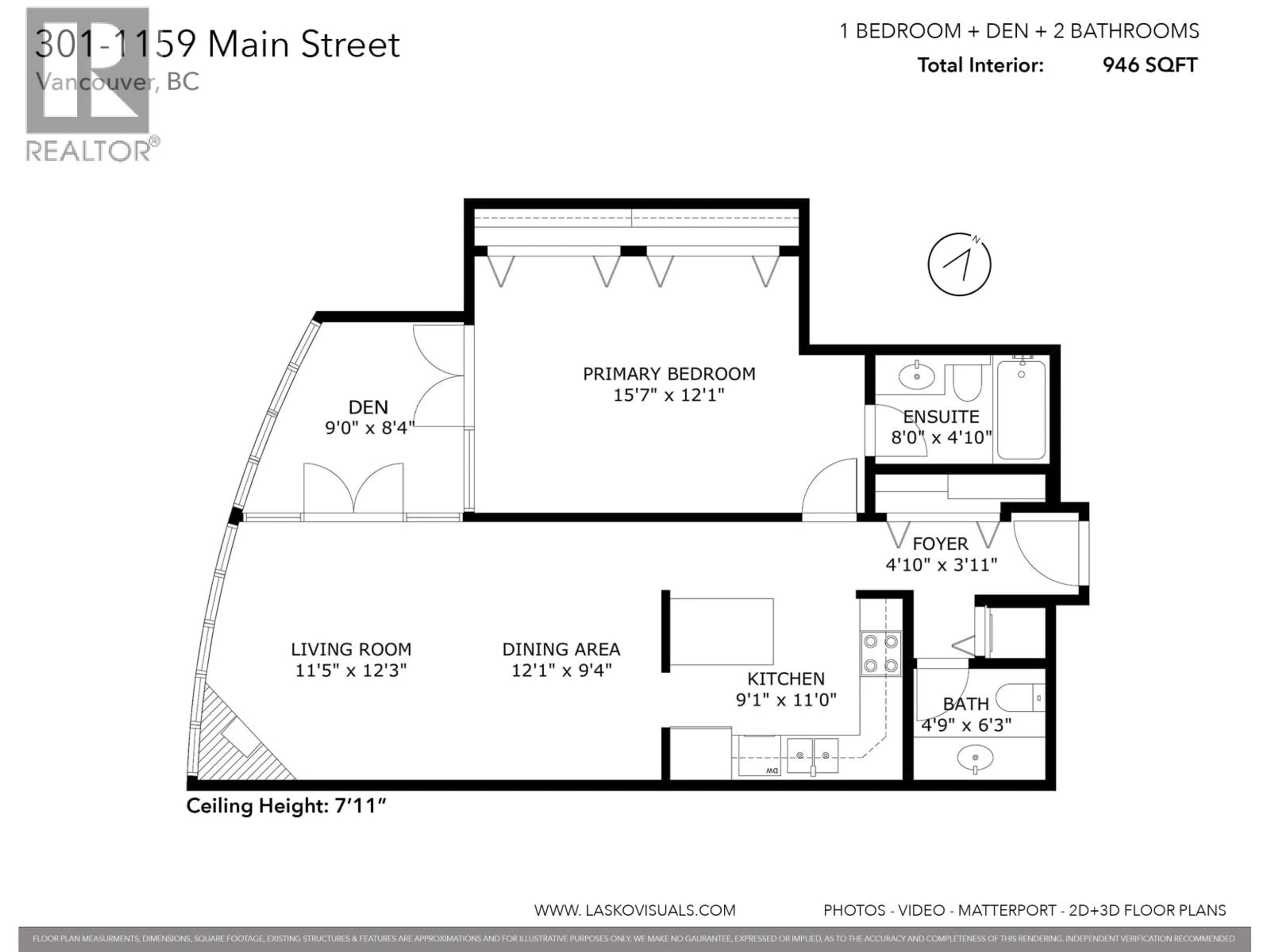 Floor plan for 301 - 1159 MAIN STREET, Vancouver British Columbia V6A4B6