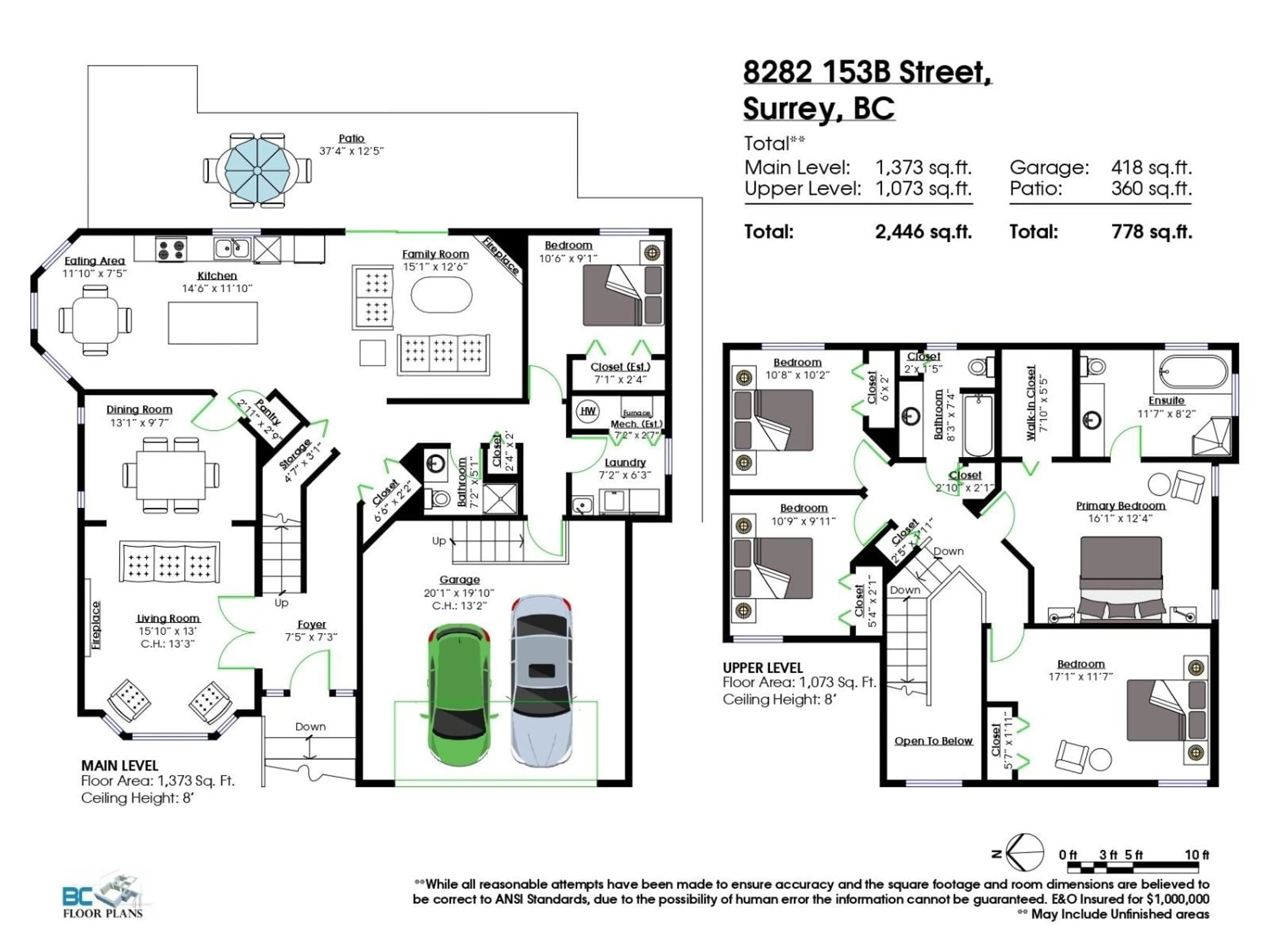 Floor plan for 8282 153B, Surrey British Columbia V3S8K6