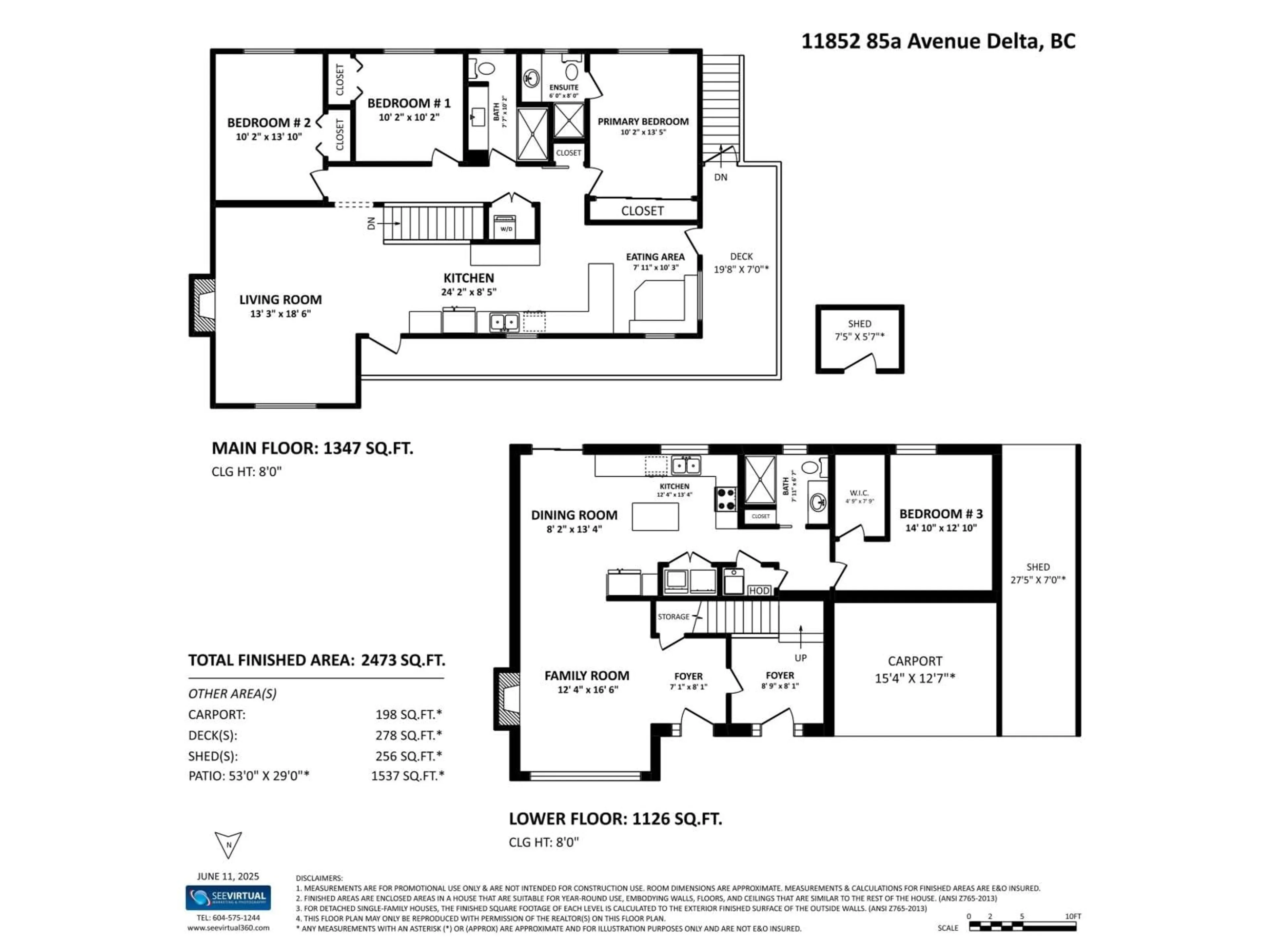 Floor plan for 11852 85A, Delta British Columbia V4C2V6