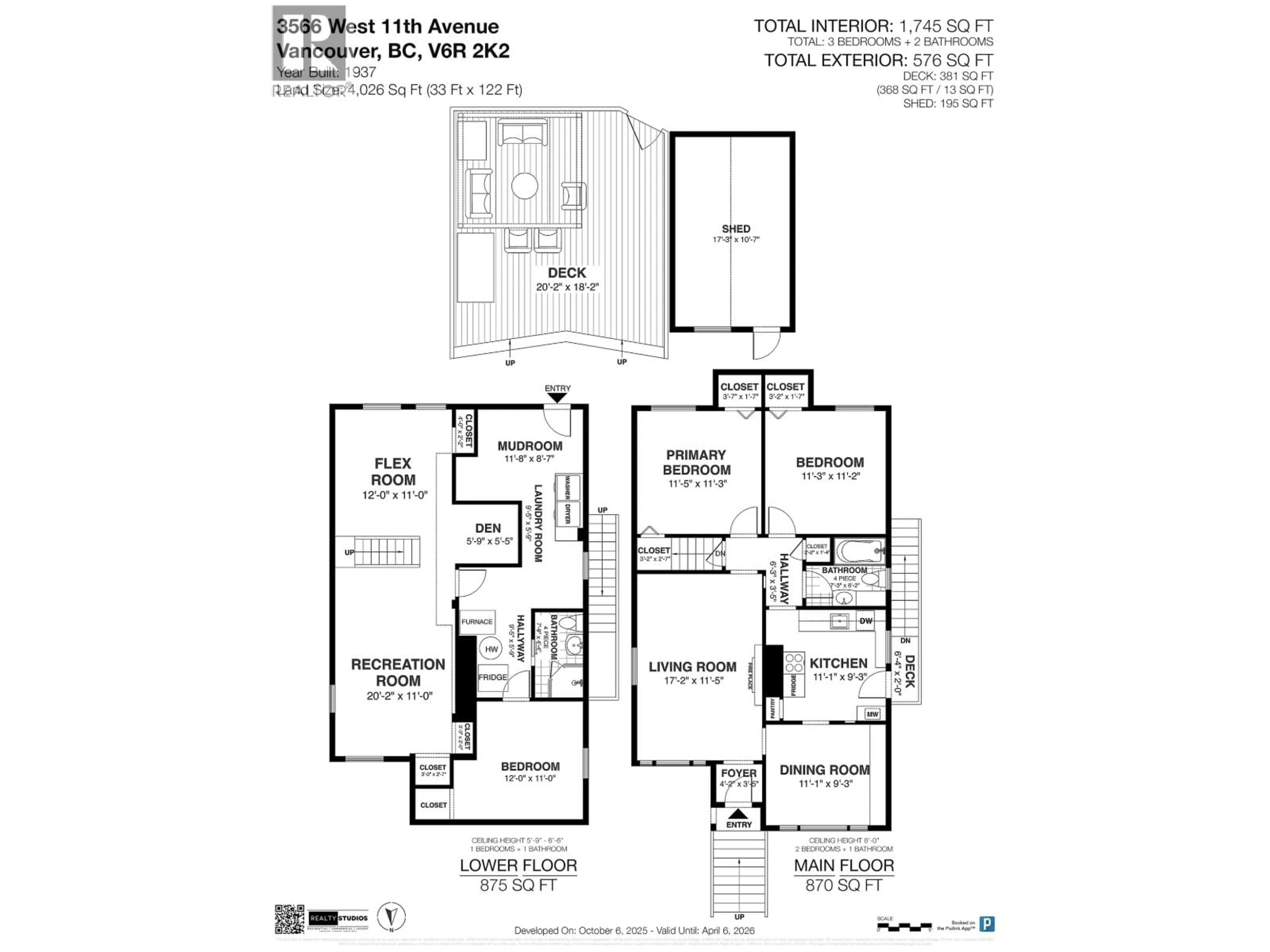 Floor plan for 3566 11TH AVENUE, Vancouver British Columbia V6R2K2