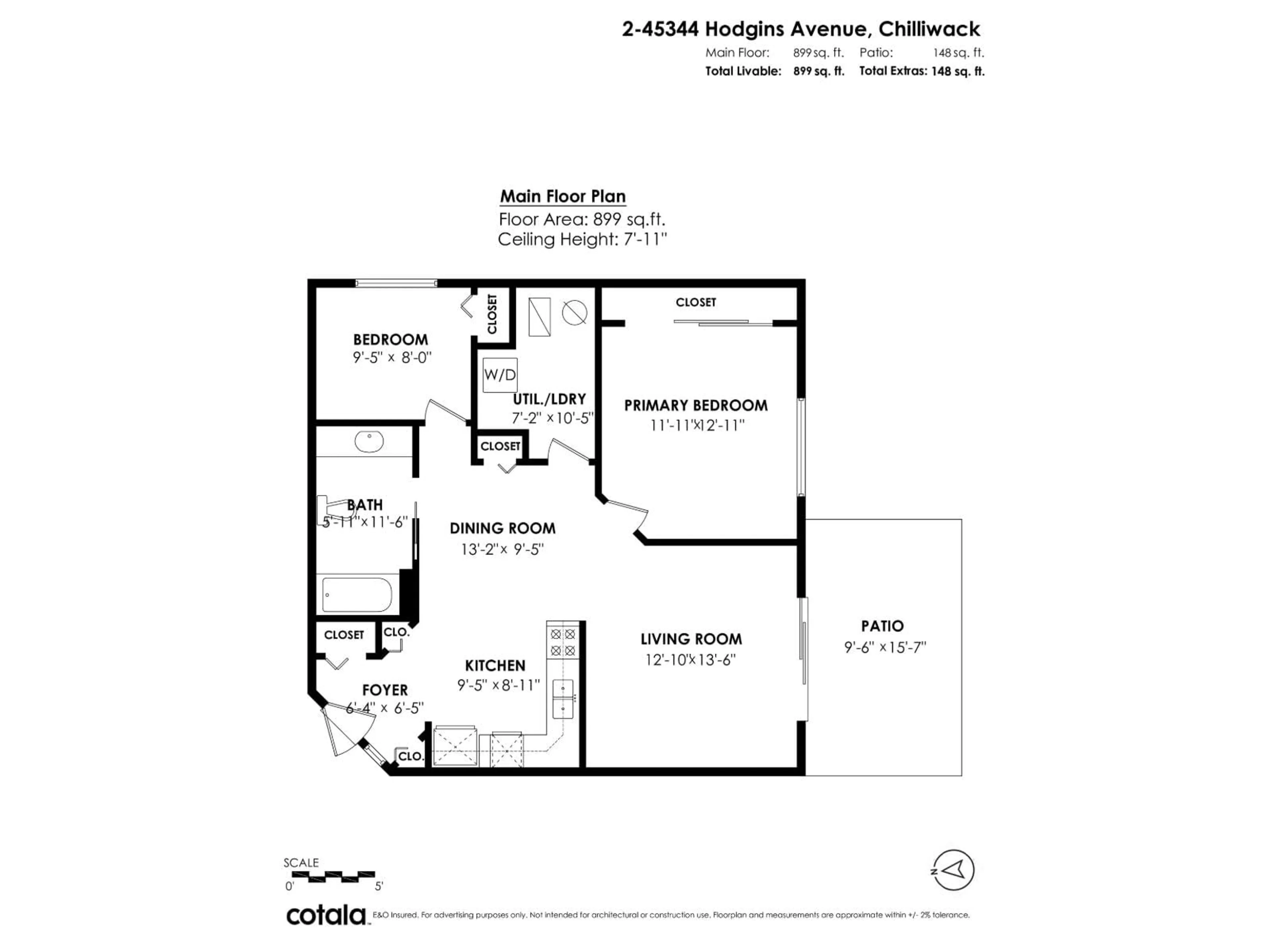 Floor plan for 2 - 45344 HODGINS AVENUE, Chilliwack British Columbia V2P1P5