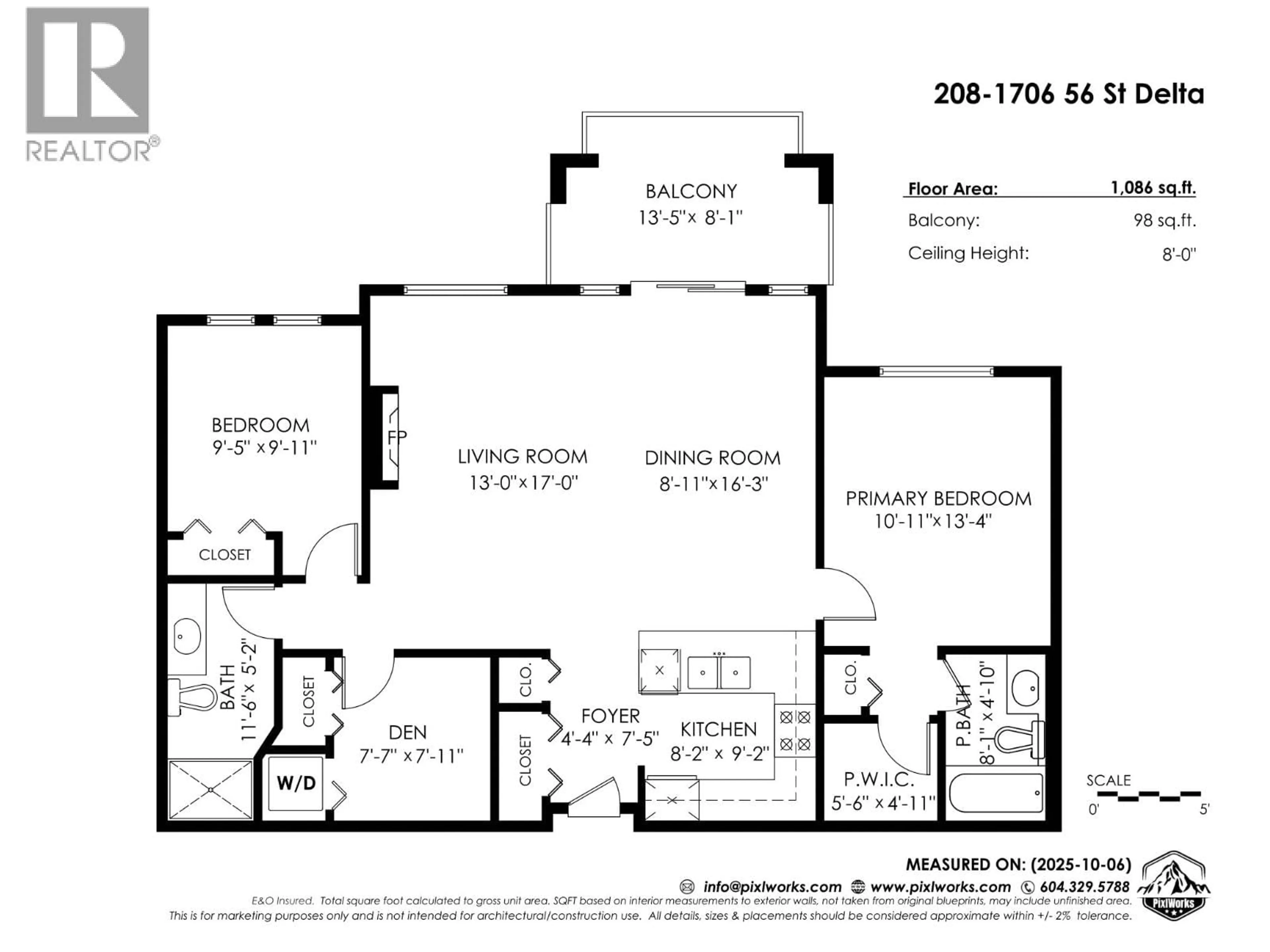 Floor plan for 208 - 1706 56 STREET, Delta British Columbia V4L2R3
