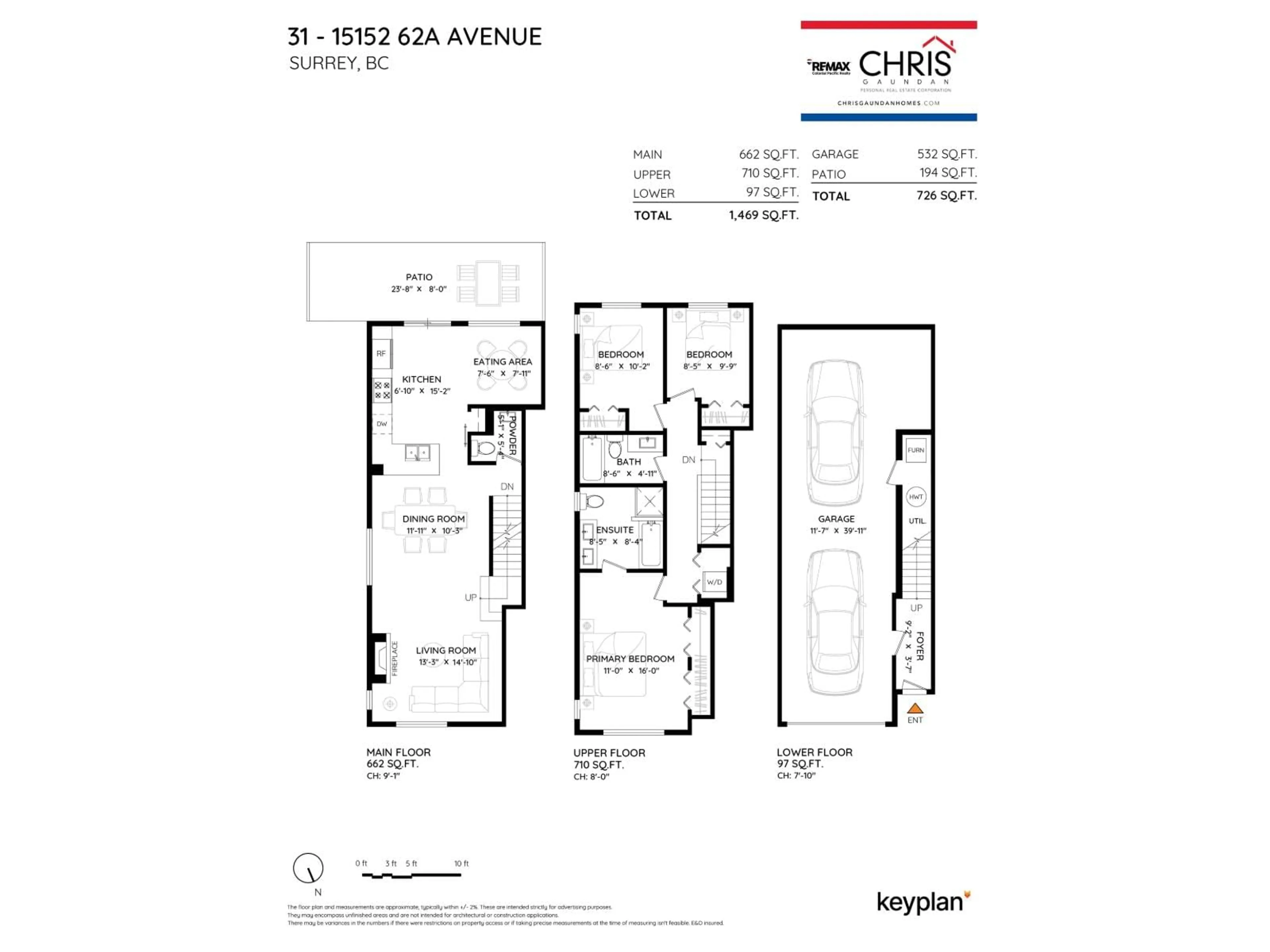 Floor plan for 31 - 15152 62A, Surrey British Columbia V3S1V1