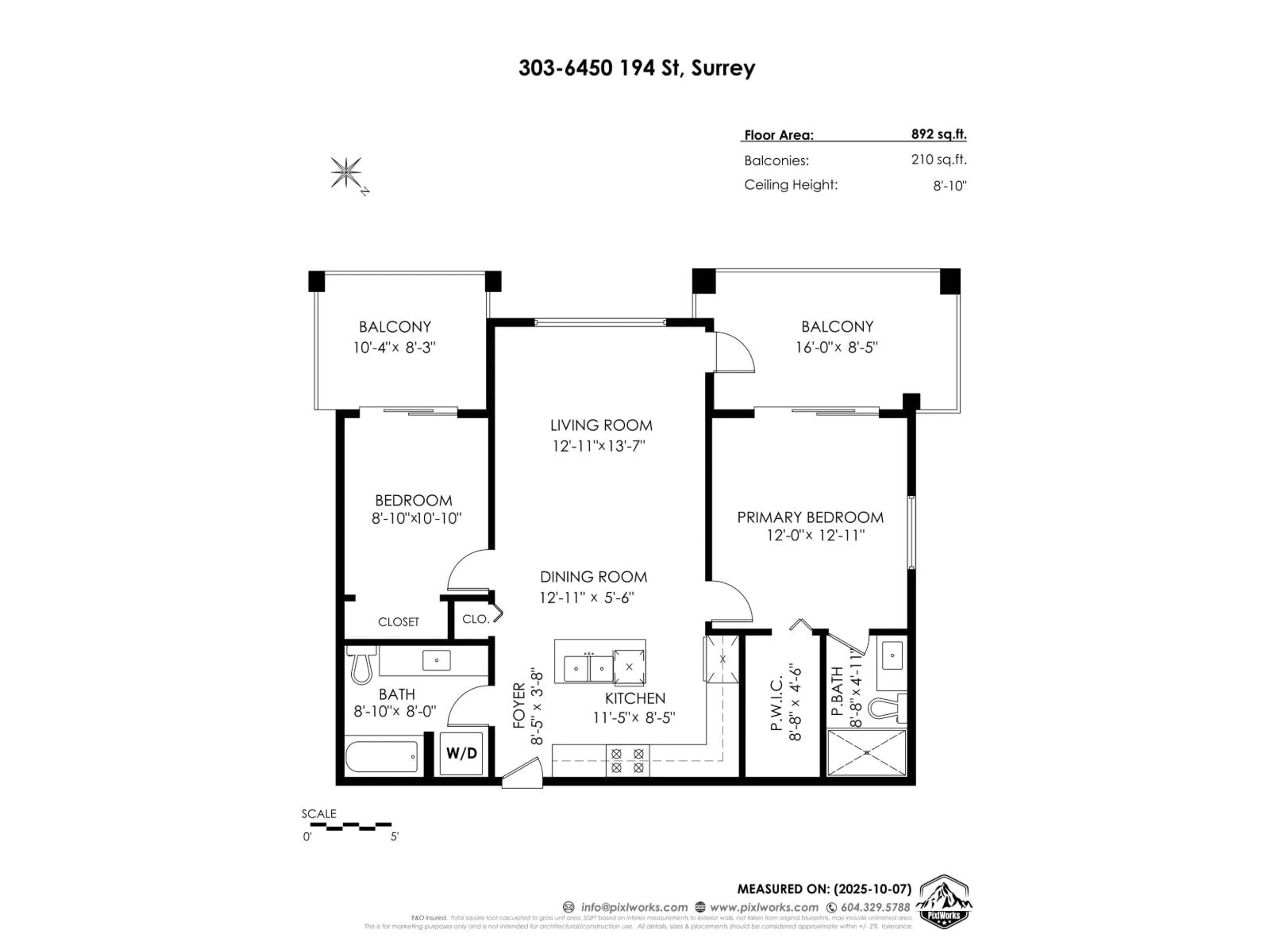 Floor plan for 303 - 6450 194, Surrey British Columbia V4N6J8