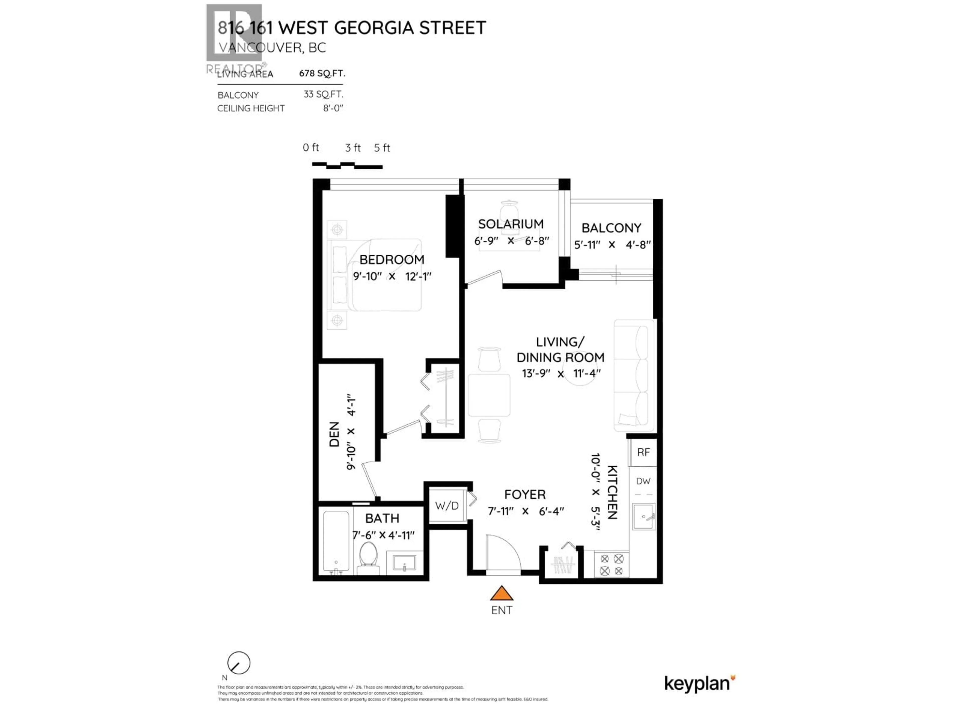 Floor plan for 816 - 161 GEORGIA STREET, Vancouver British Columbia V6B0K9