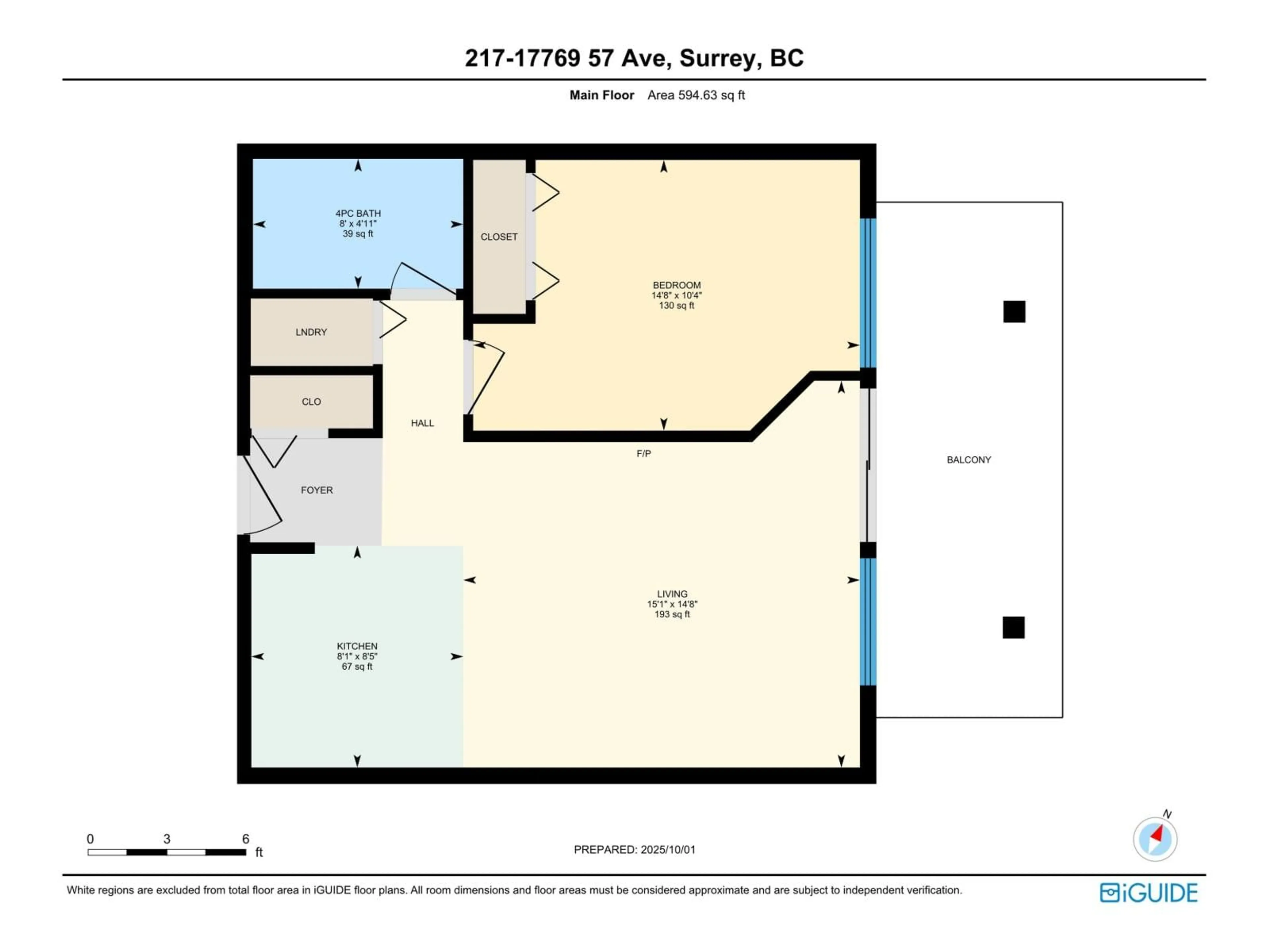 Floor plan for 217 - 17769 57, Surrey British Columbia V3S1H1