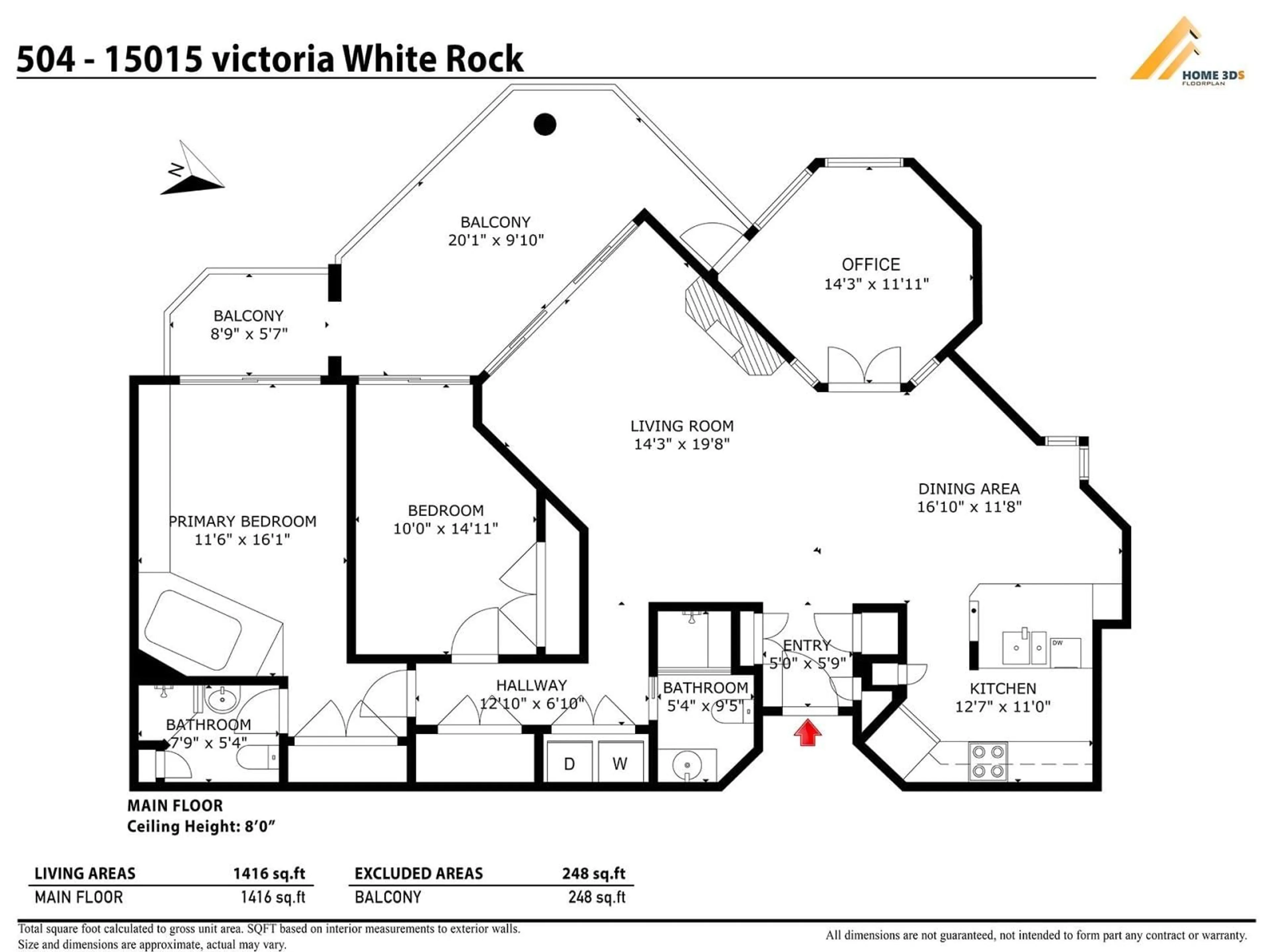 Floor plan for 504 - 15015 VICTORIA, White Rock British Columbia V4B1G2