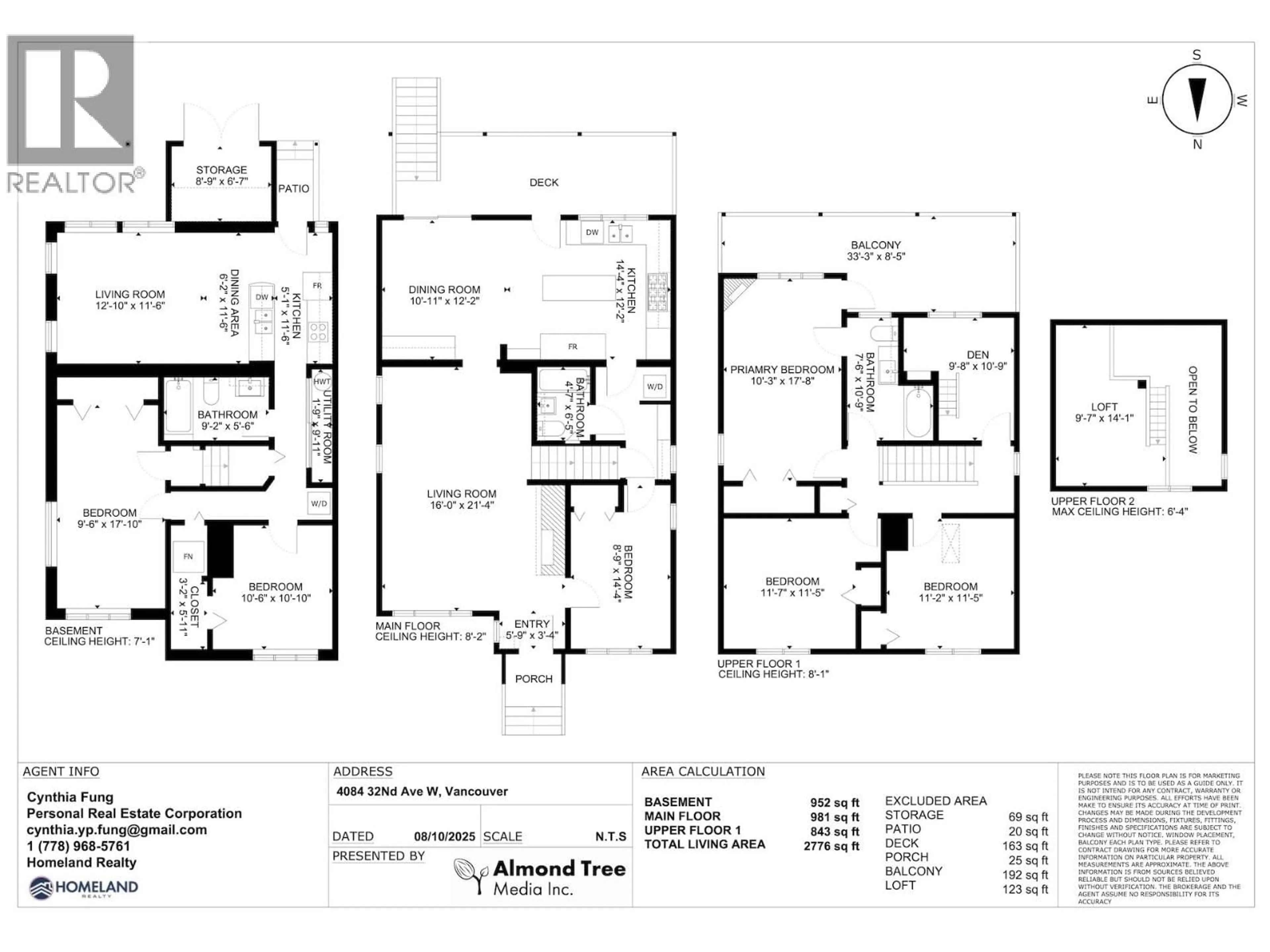Floor plan for 4084 32ND AVENUE, Vancouver British Columbia V6S1Z6