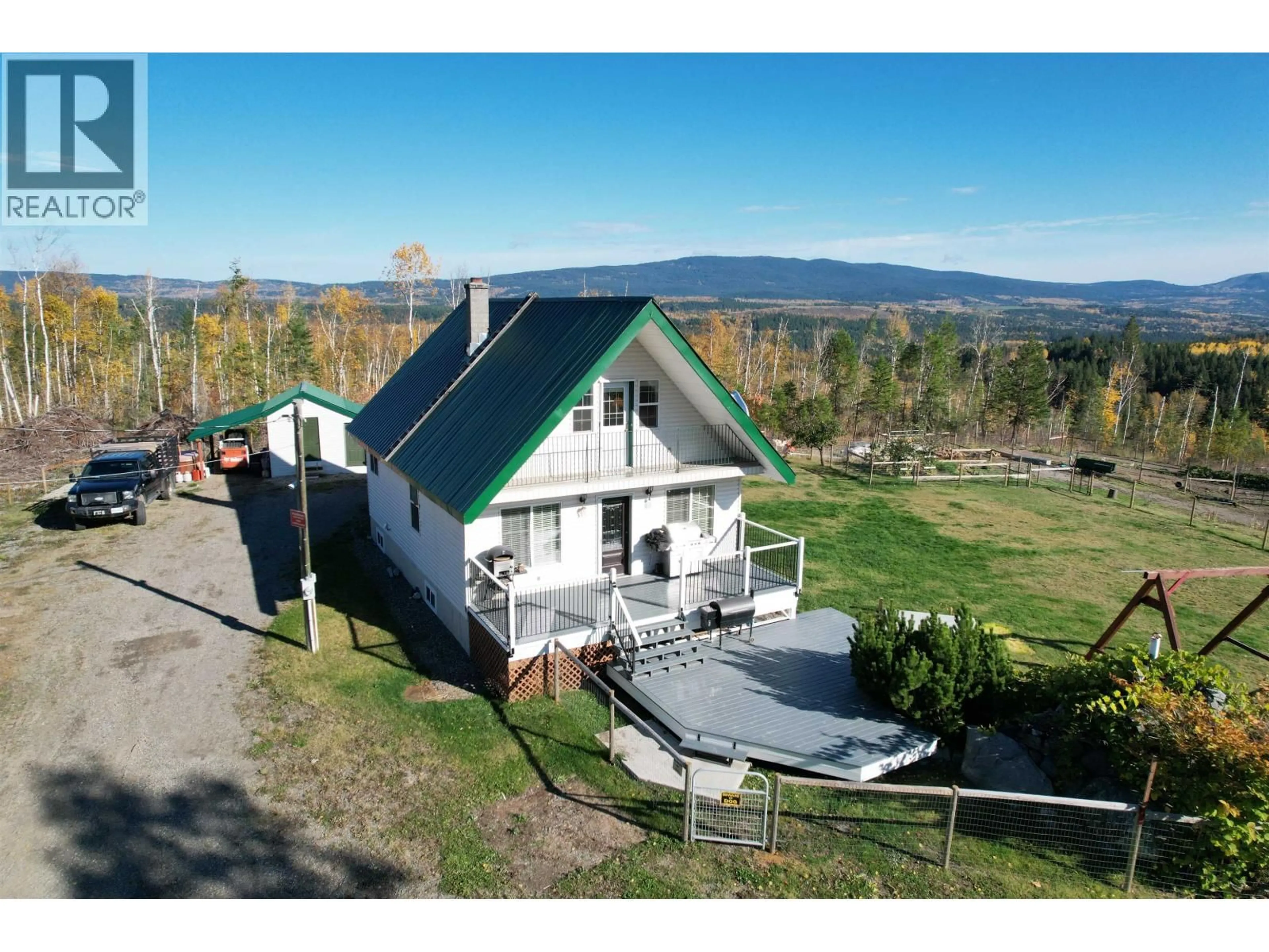 A pic from outside/outdoor area/front of a property/back of a property/a pic from drone, mountain view for 2061 HIGDON ROAD, Quesnel British Columbia V2J6J6