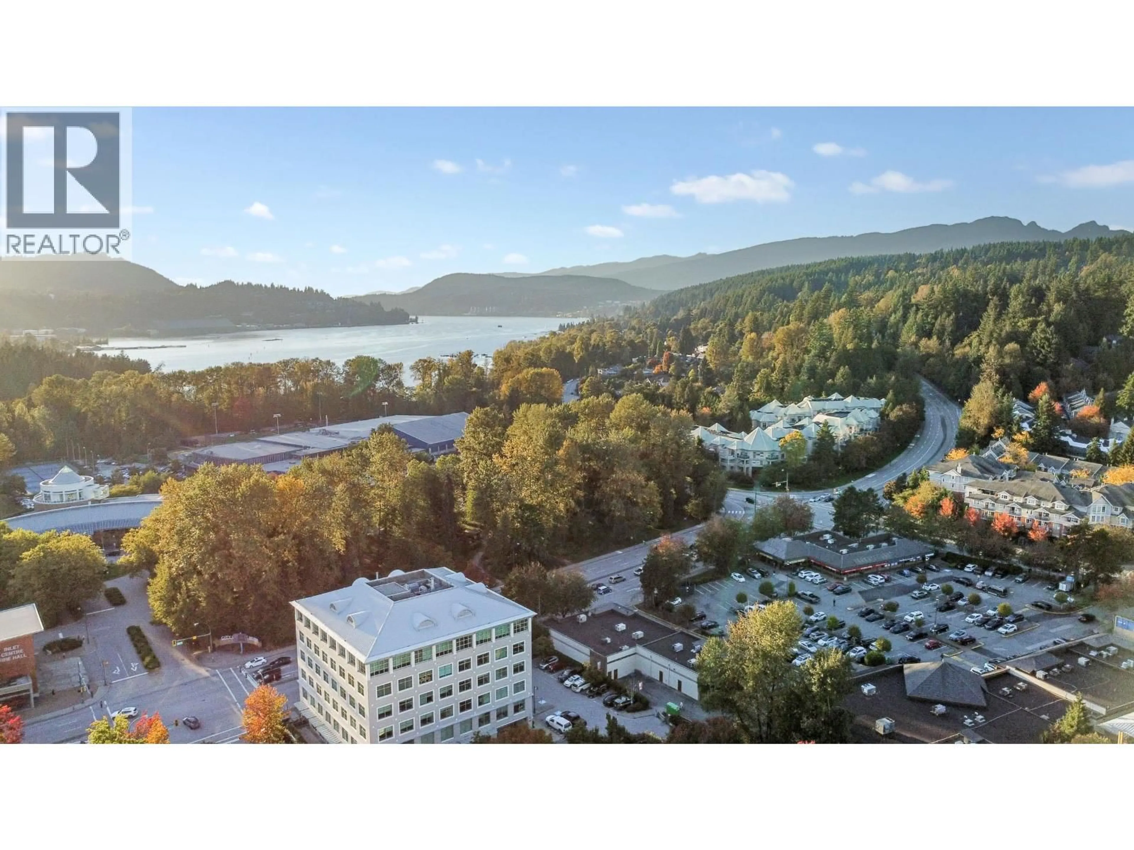 A pic from outside/outdoor area/front of a property/back of a property/a pic from drone, water/lake/river/ocean view for 1303 - 295 GUILDFORD WAY, Port Moody British Columbia V3H5N3