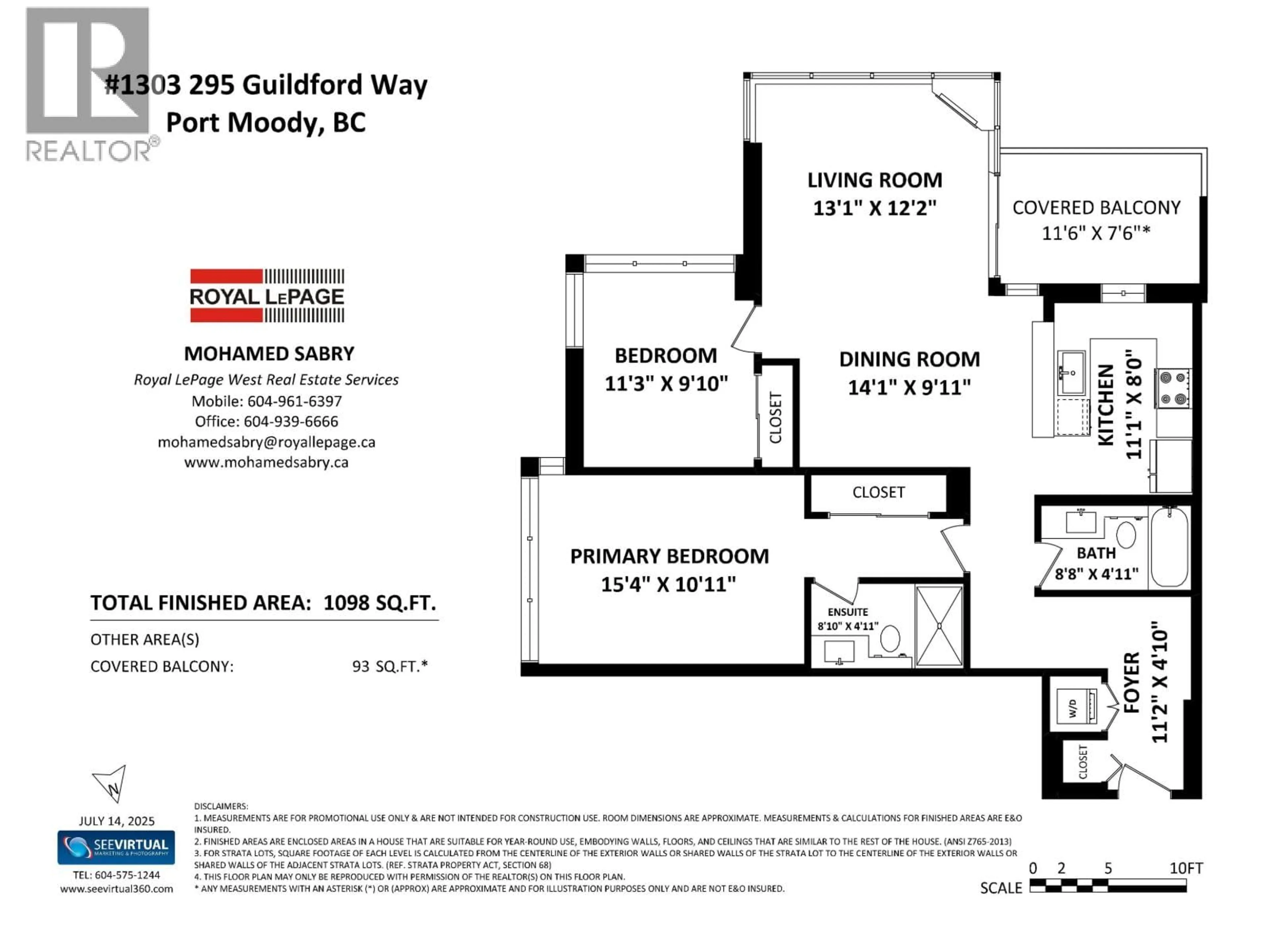 Floor plan for 1303 - 295 GUILDFORD WAY, Port Moody British Columbia V3H5N3