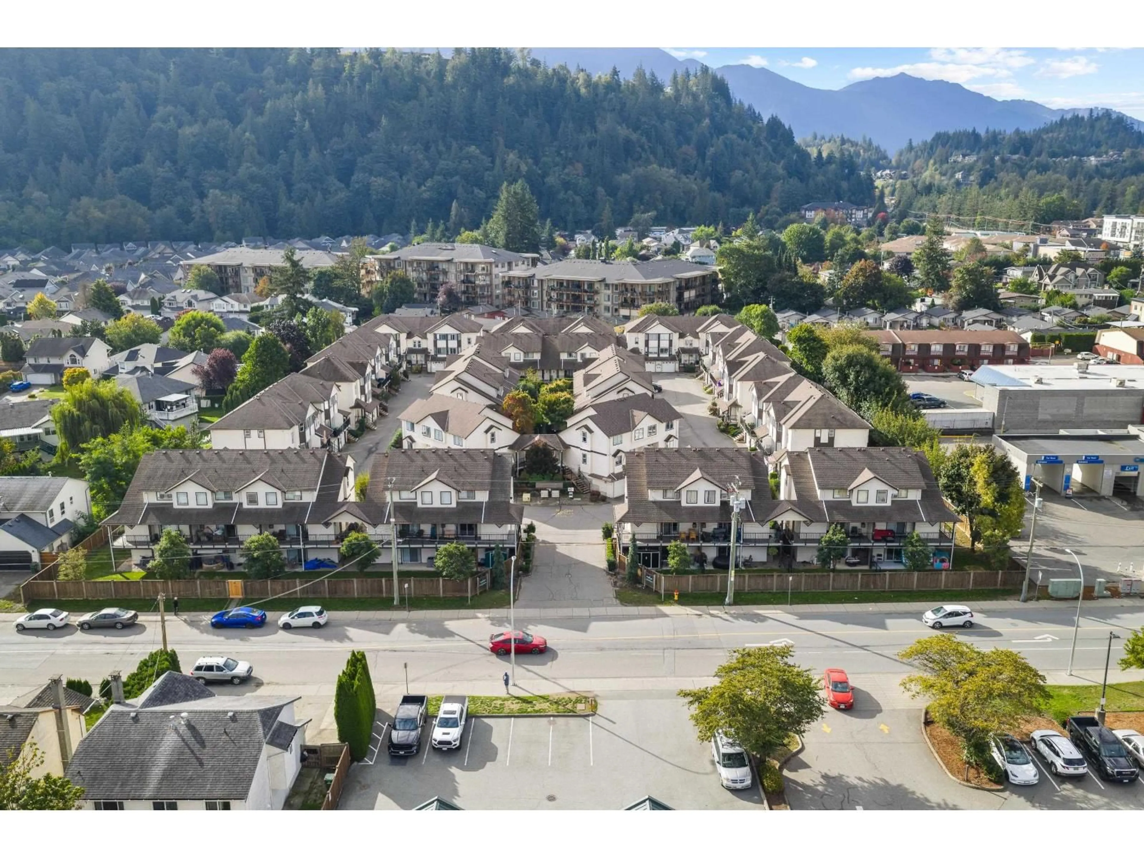 A pic from outside/outdoor area/front of a property/back of a property/a pic from drone, mountain view for 46 - 45740 THOMAS ROAD, Chilliwack British Columbia V2R3V9