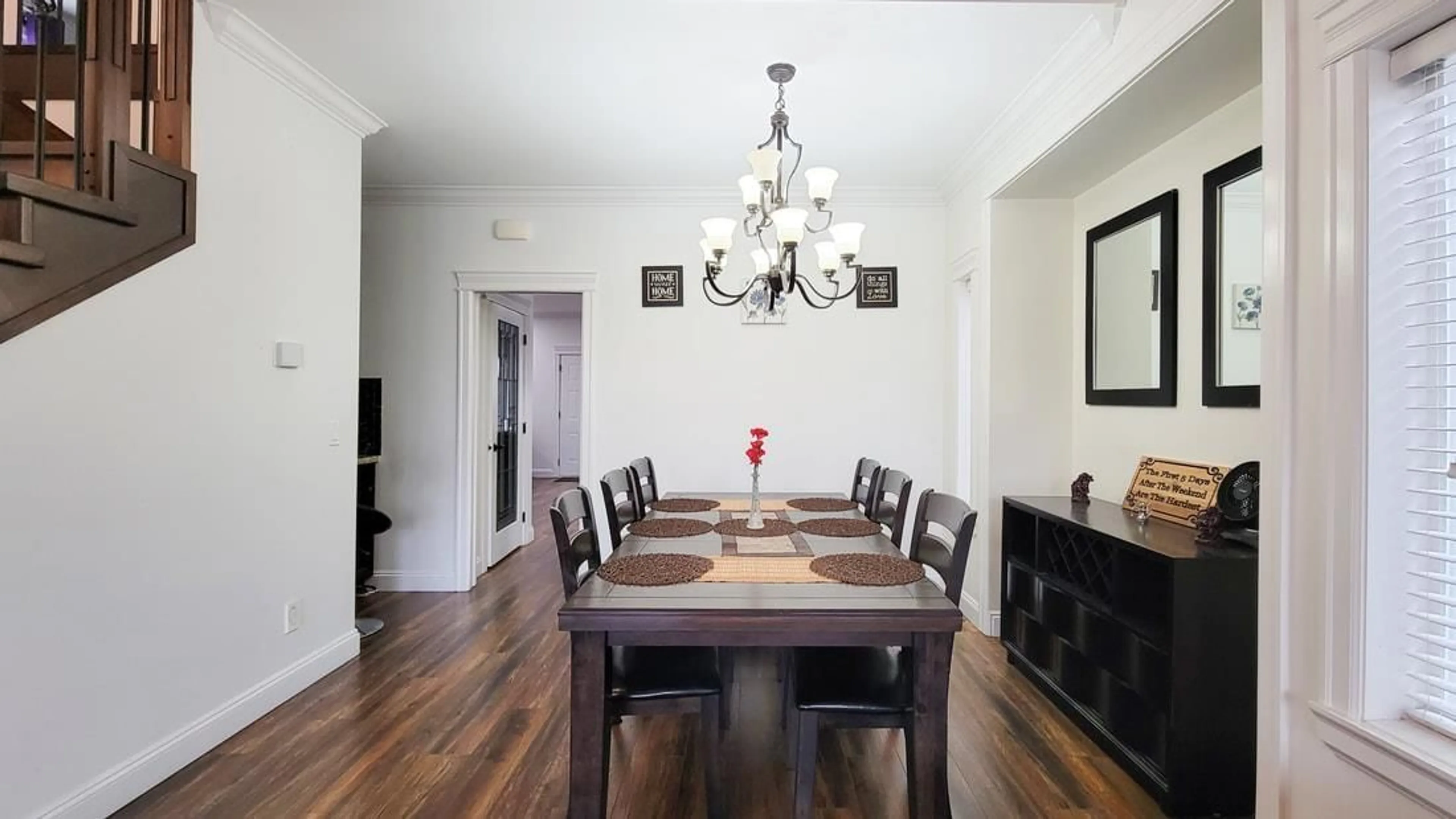 Dining room, wood/laminate floor for 5977 151, Surrey British Columbia V3S5L5