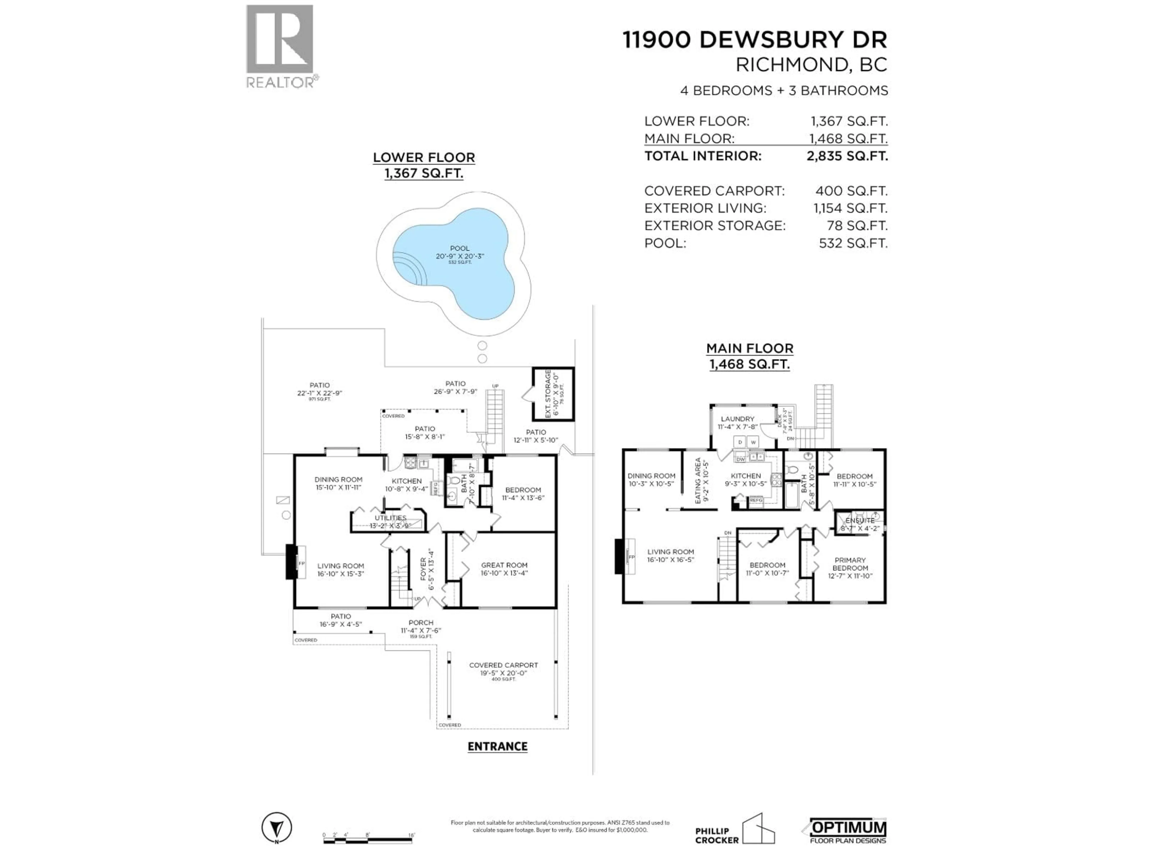 Floor plan for 11900 DEWSBURY DRIVE, Richmond British Columbia V6X2Y7