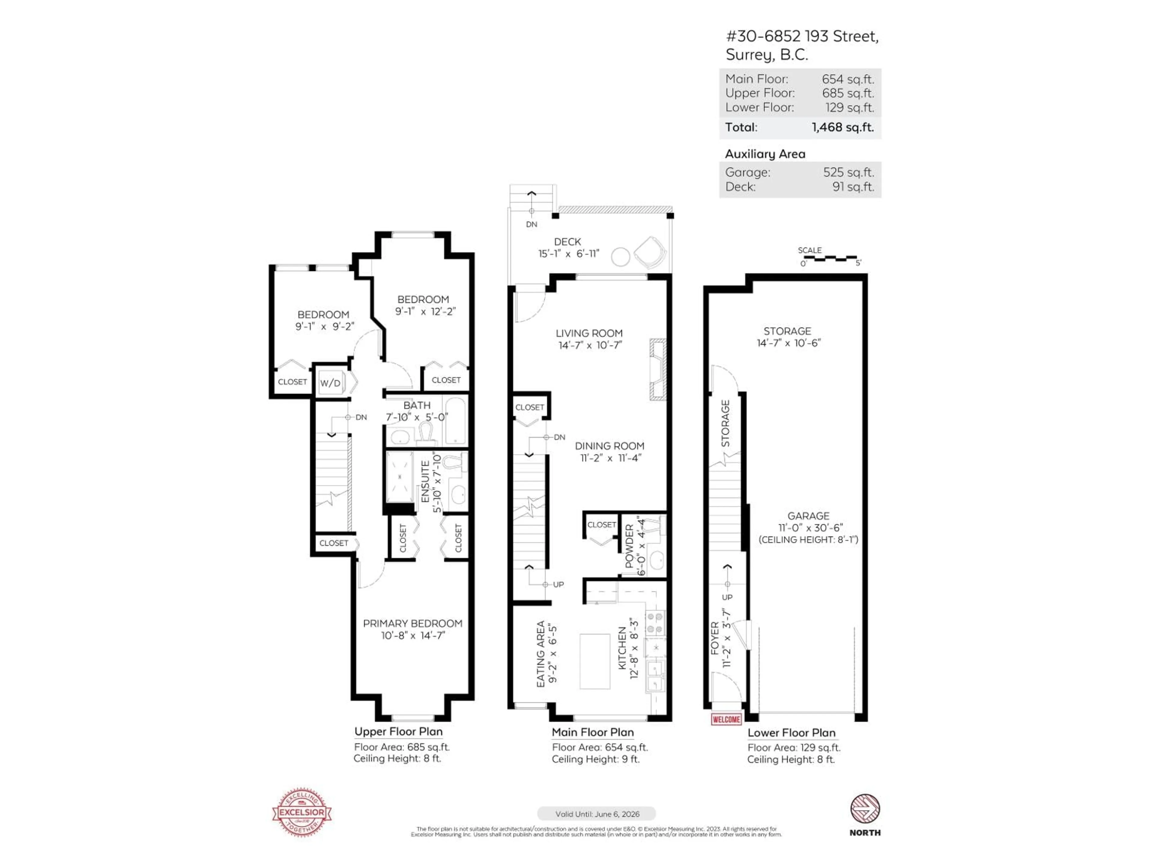 Floor plan for 30 - 6852 193, Surrey British Columbia V4N0C8