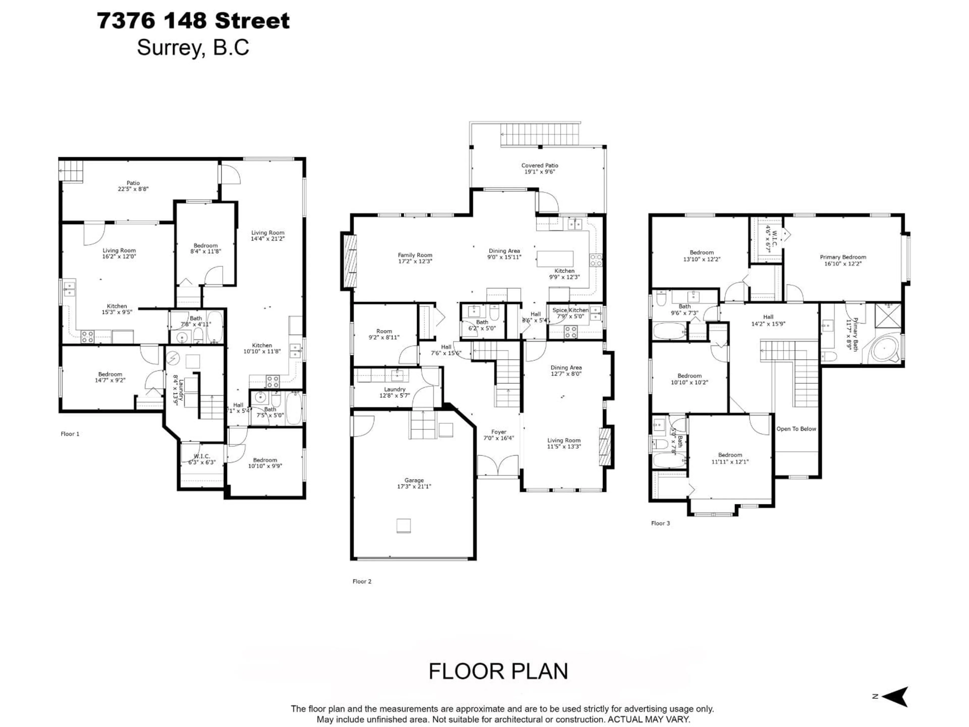 Floor plan for 7376 148, Surrey British Columbia V3S3E6