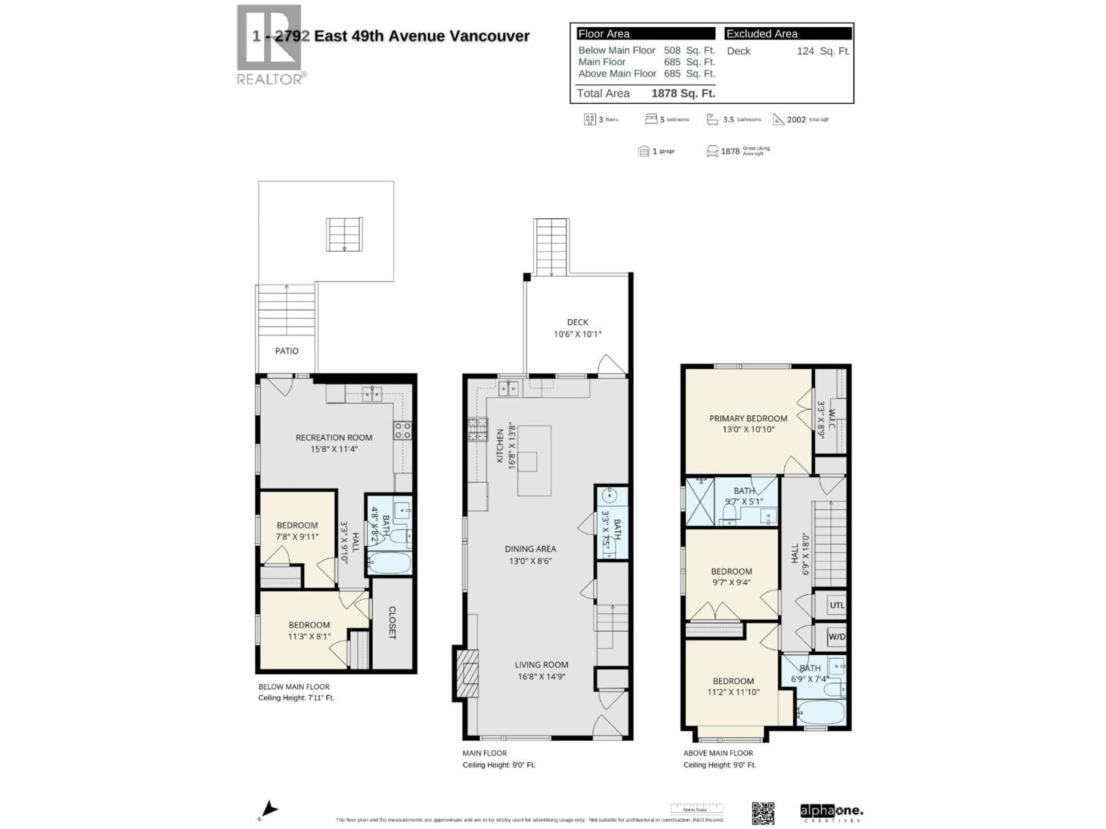 Floor plan for 2790 49TH AVENUE, Vancouver British Columbia V5S1K5