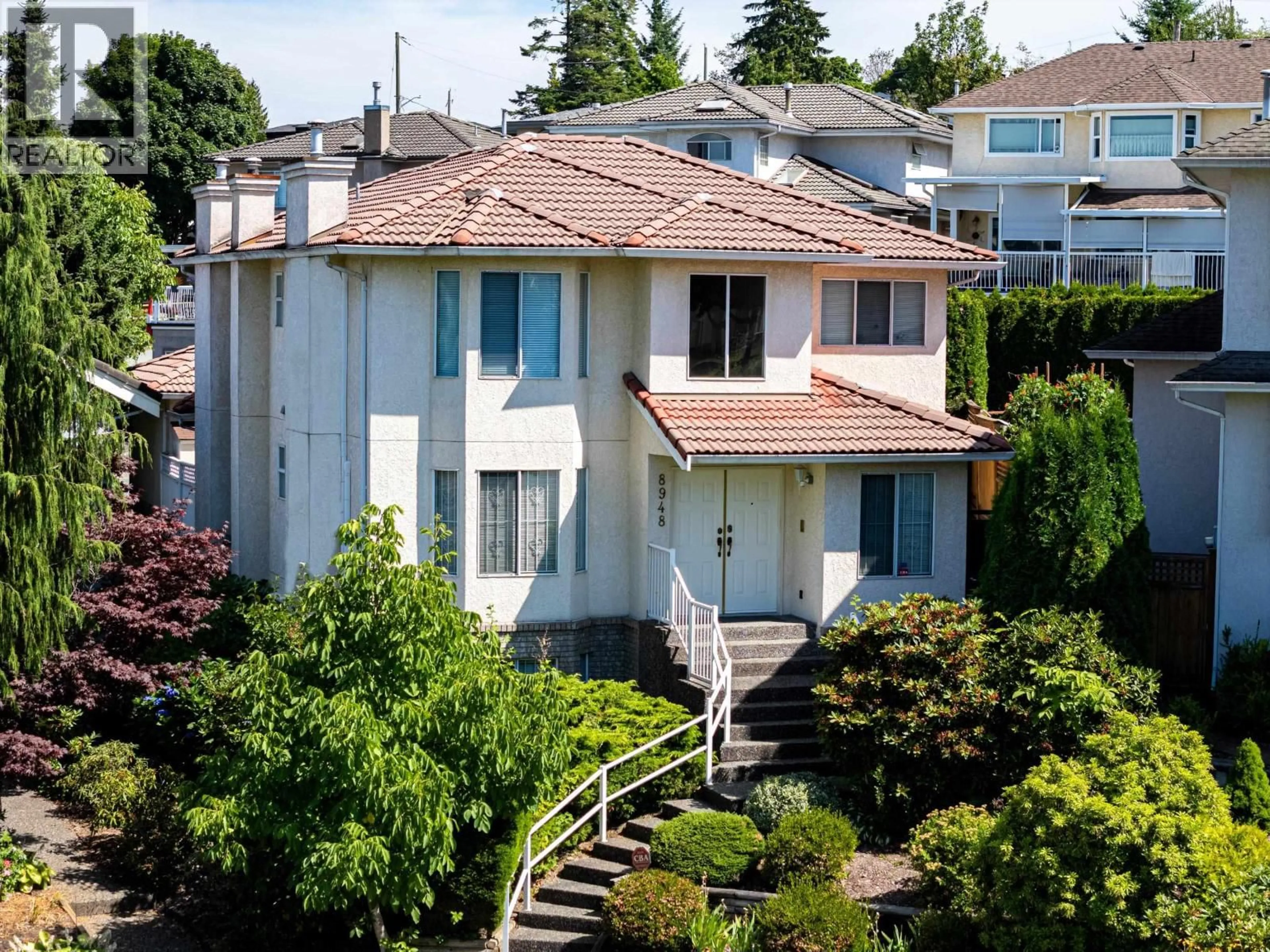 A pic from outside/outdoor area/front of a property/back of a property/a pic from drone, street for 8948 YARROW PLACE, Burnaby British Columbia V3N4W1