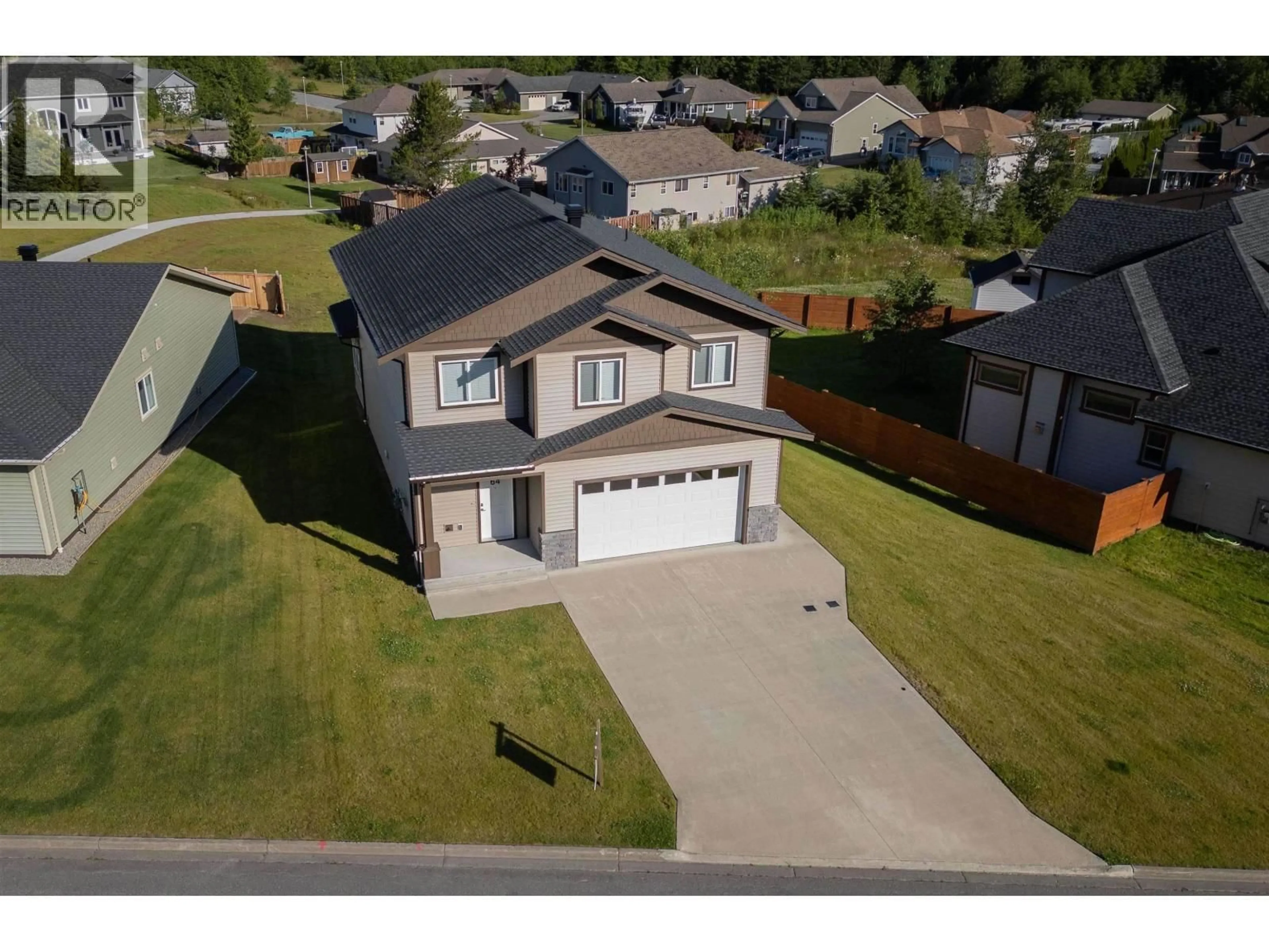 A pic from outside/outdoor area/front of a property/back of a property/a pic from drone, street for 64 WOZNEY STREET, Kitimat British Columbia V8C2S2