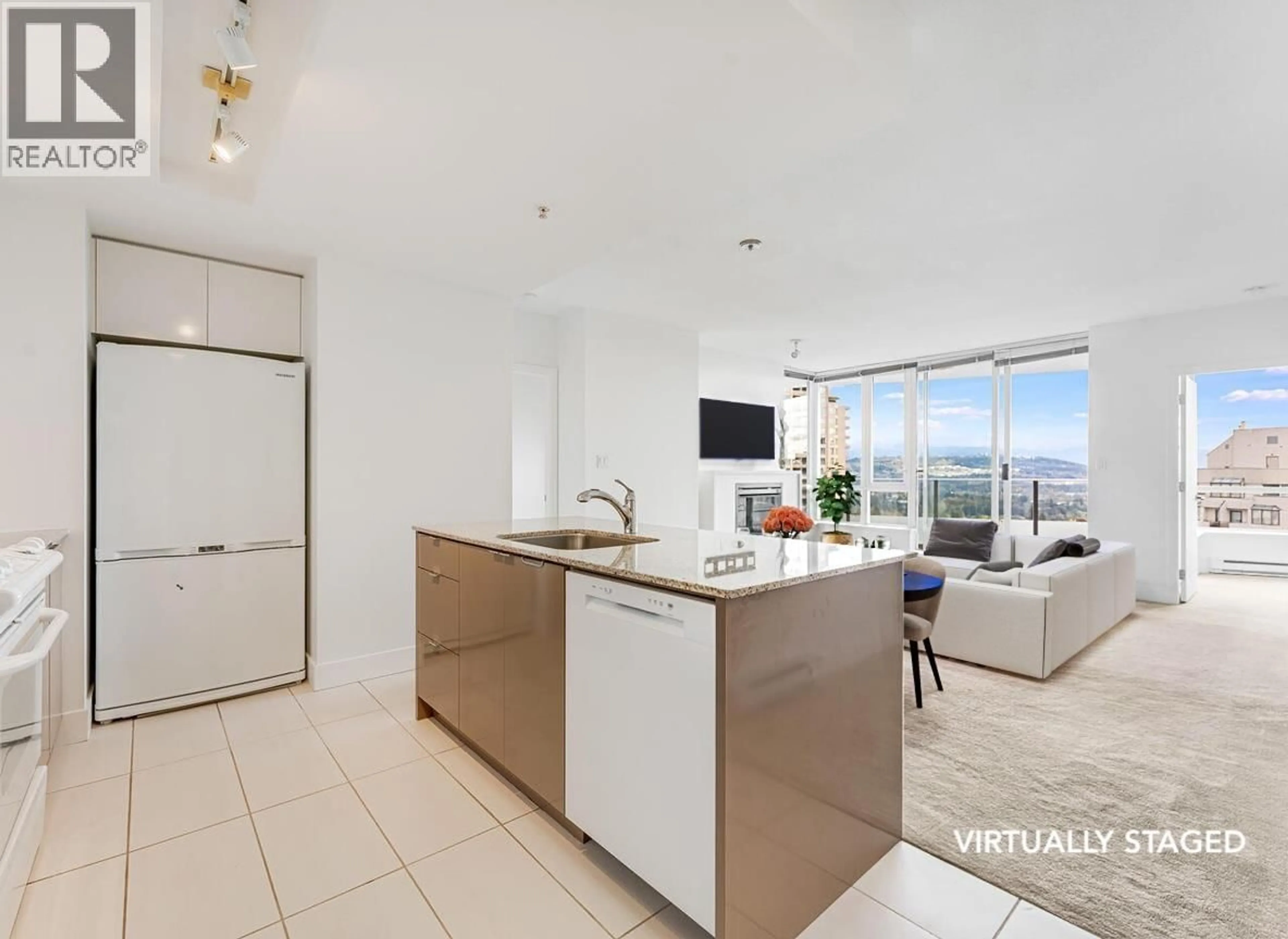Open concept kitchen, ceramic/tile floor for 1105 - 4808 HAZEL STREET, Burnaby British Columbia V5H0A2