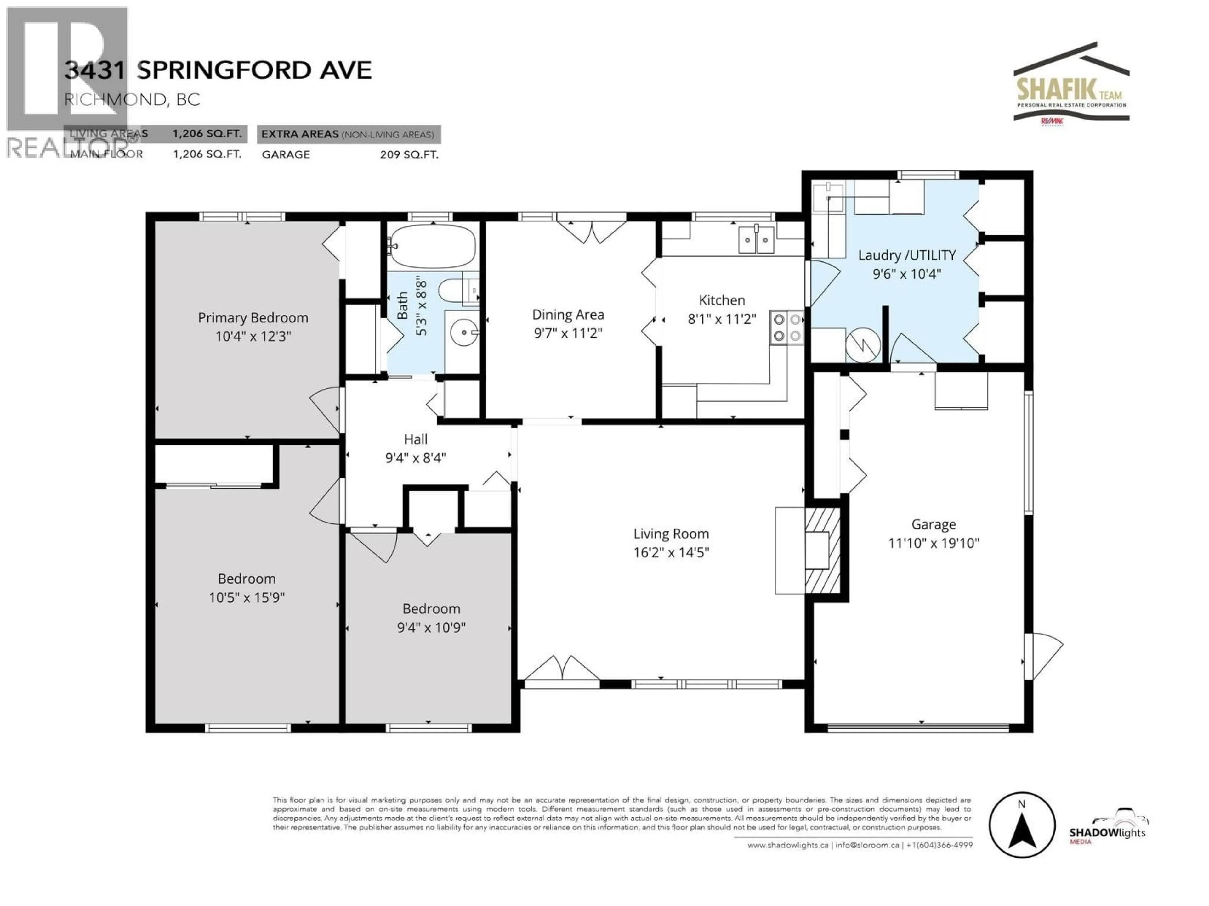 Floor plan for 3431 SPRINGFORD AVENUE, Richmond British Columbia V7E1V1