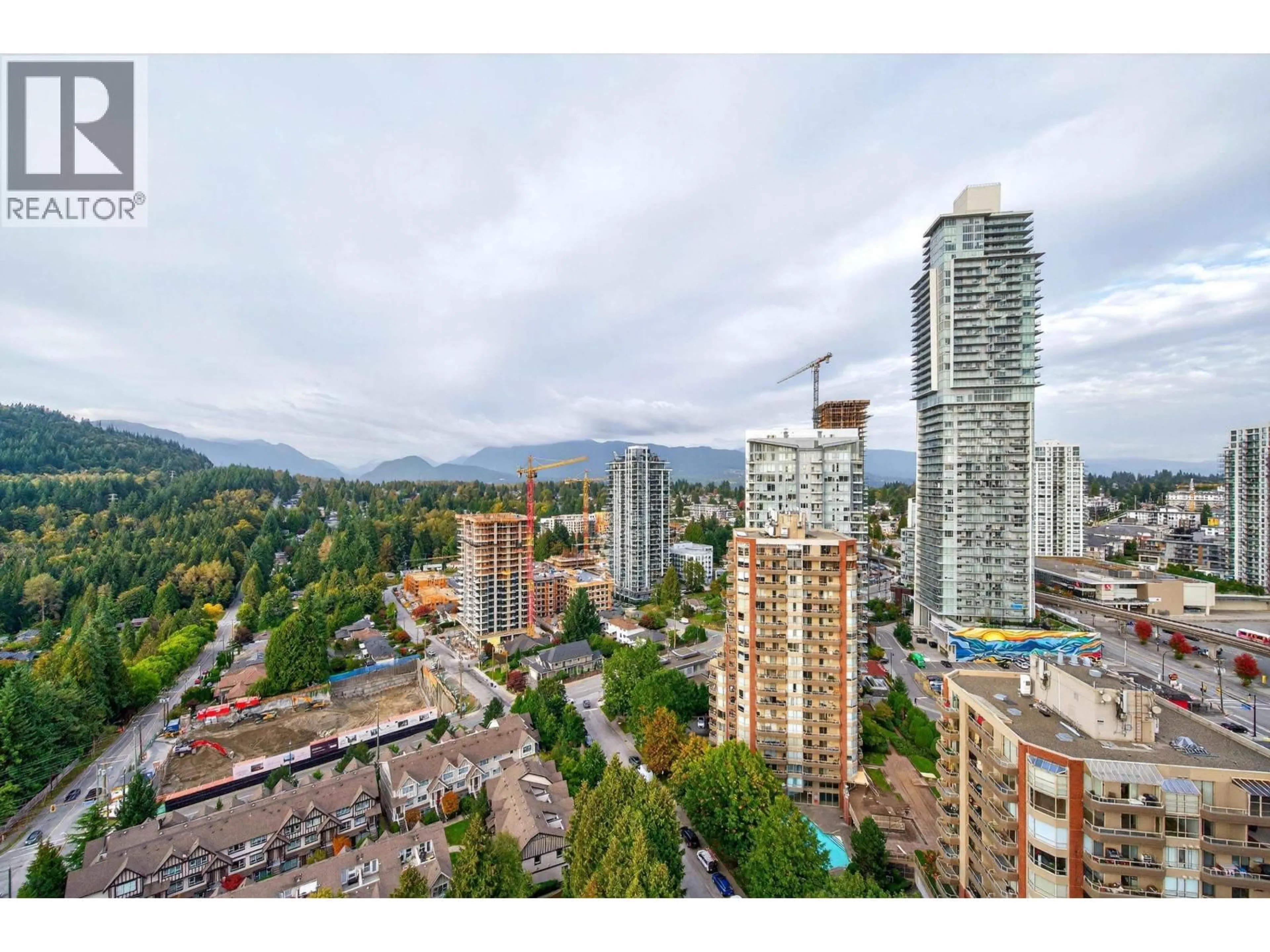 A pic from outside/outdoor area/front of a property/back of a property/a pic from drone, city buildings view from balcony for 2101 - 720 FARROW STREET, Coquitlam British Columbia V3J3S5
