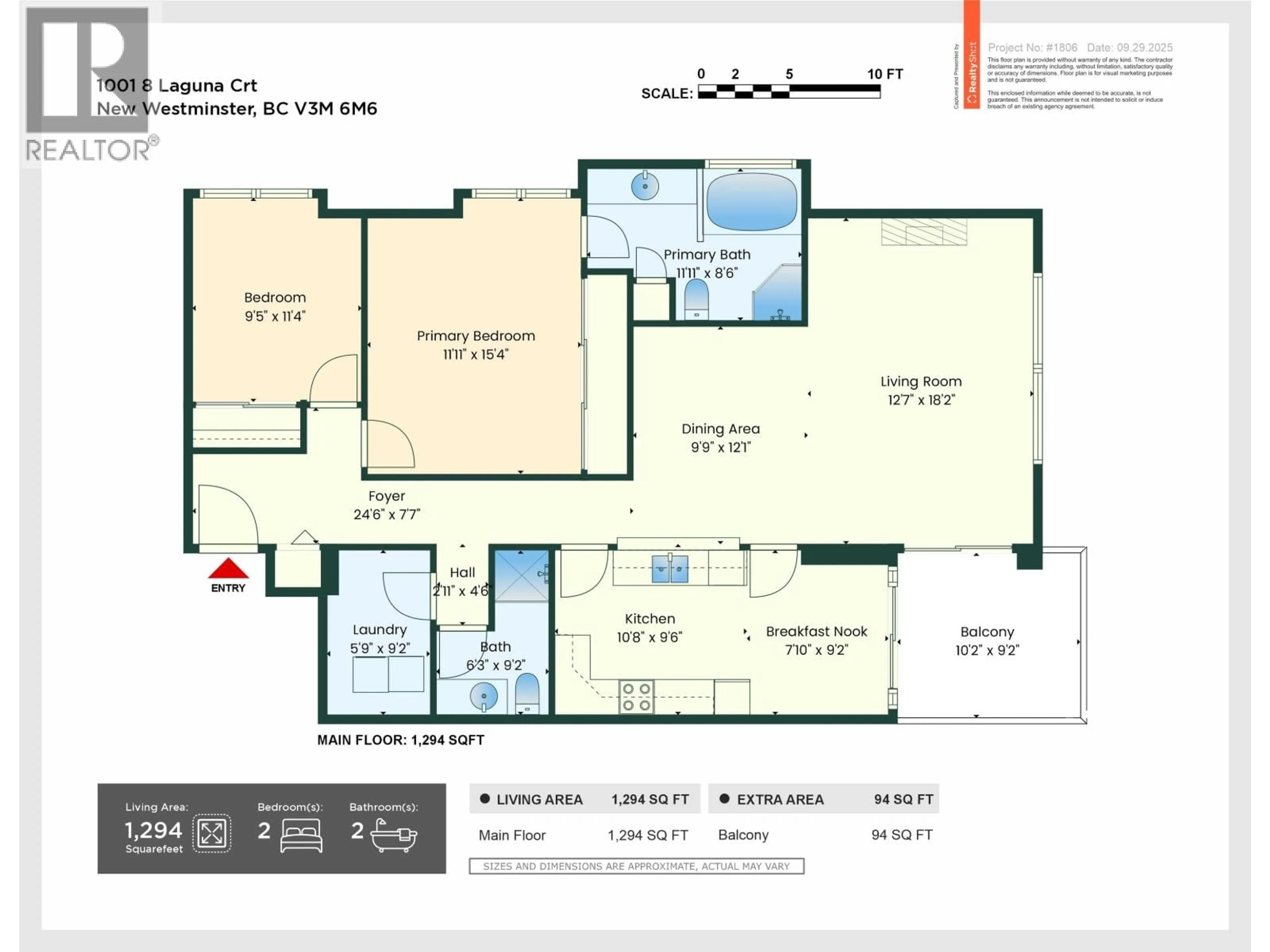 Floor plan for 1001 - 8 LAGUNA COURT, New Westminster British Columbia V3M6M6