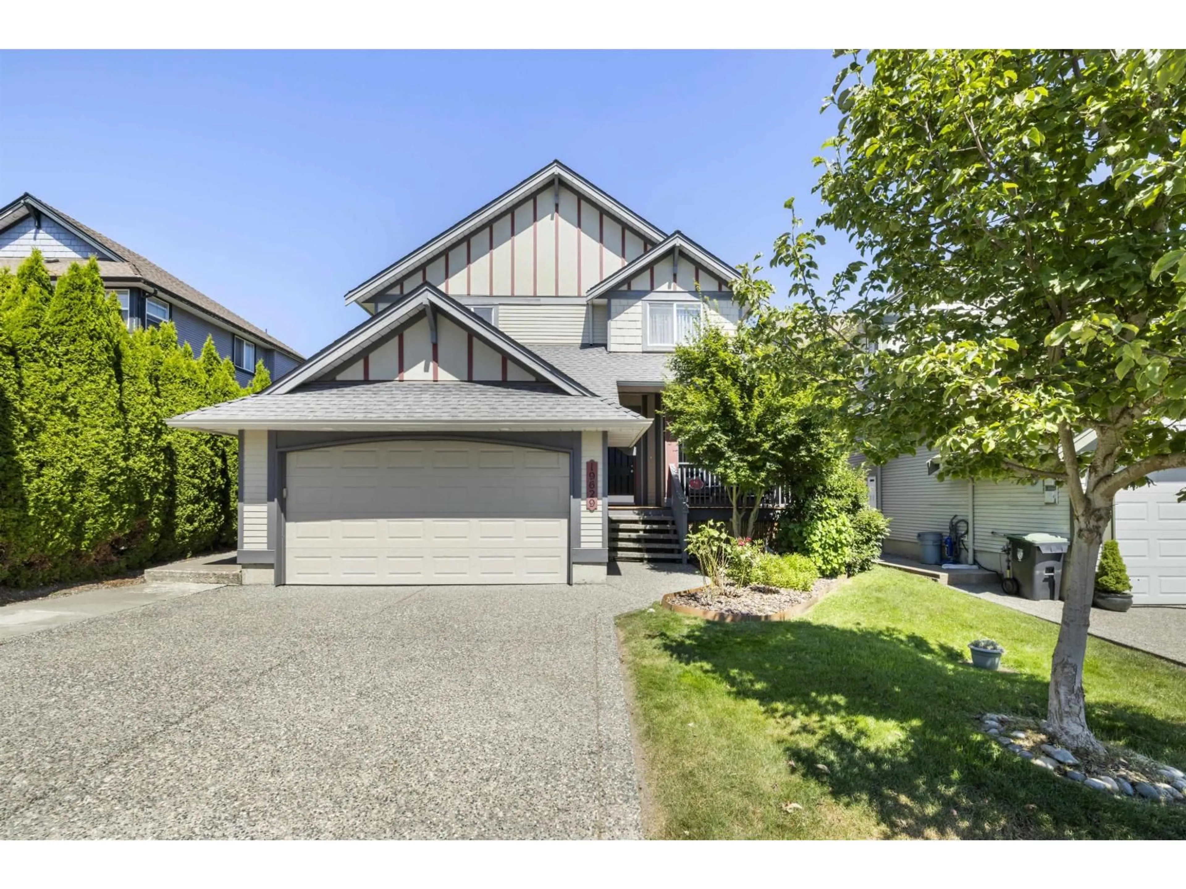 A pic from outside/outdoor area/front of a property/back of a property/a pic from drone, street for 19629 68A, Langley British Columbia V2Y3H2
