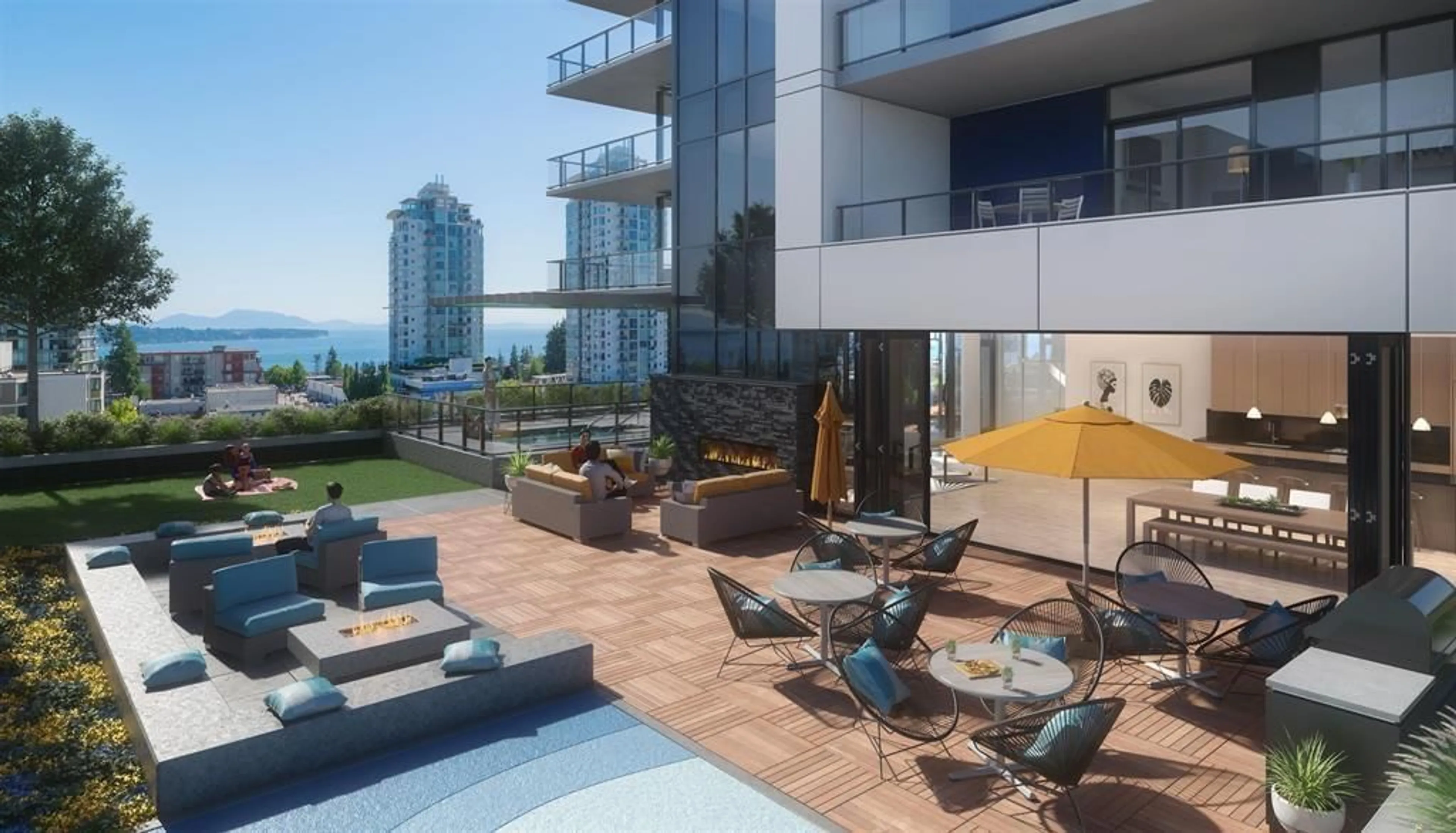 Patio, water/lake/river/ocean view for 1401 - 1588 JOHNSTON, White Rock British Columbia V4A1R6
