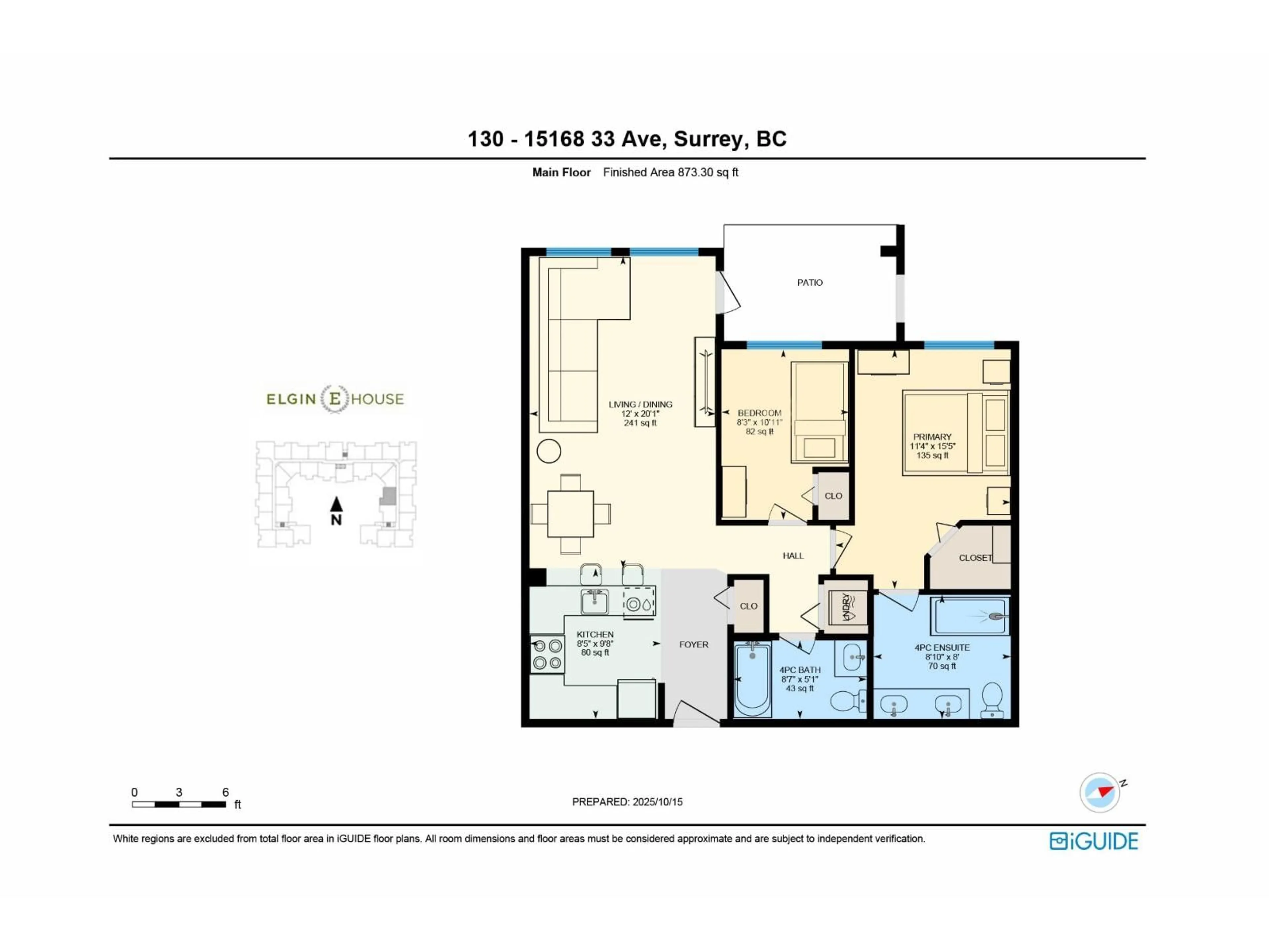 Floor plan for 130 - 15168 33, Surrey British Columbia V3Z0N7