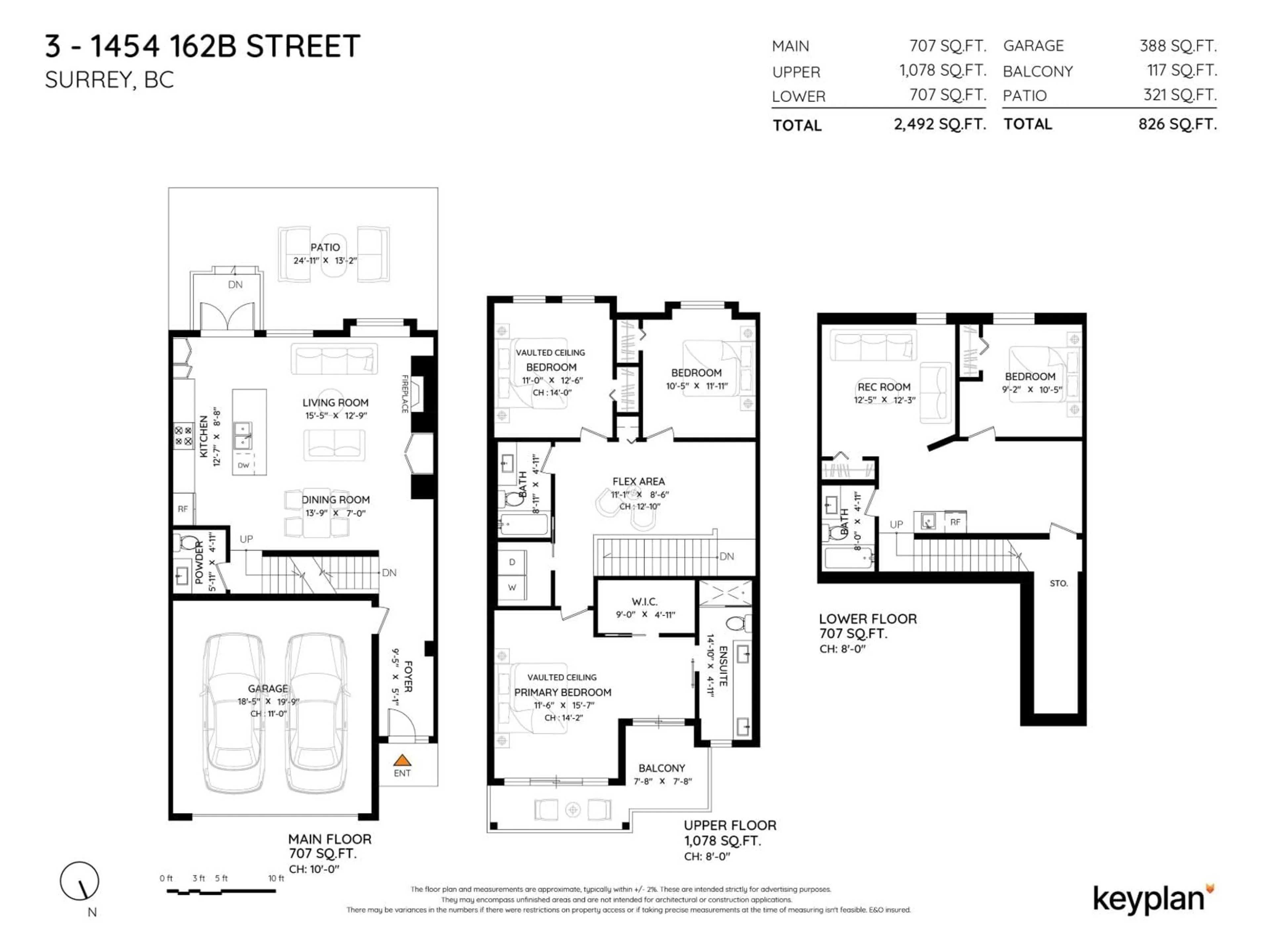 Floor plan for 3 - 1454 162B, Surrey British Columbia V4A9W9