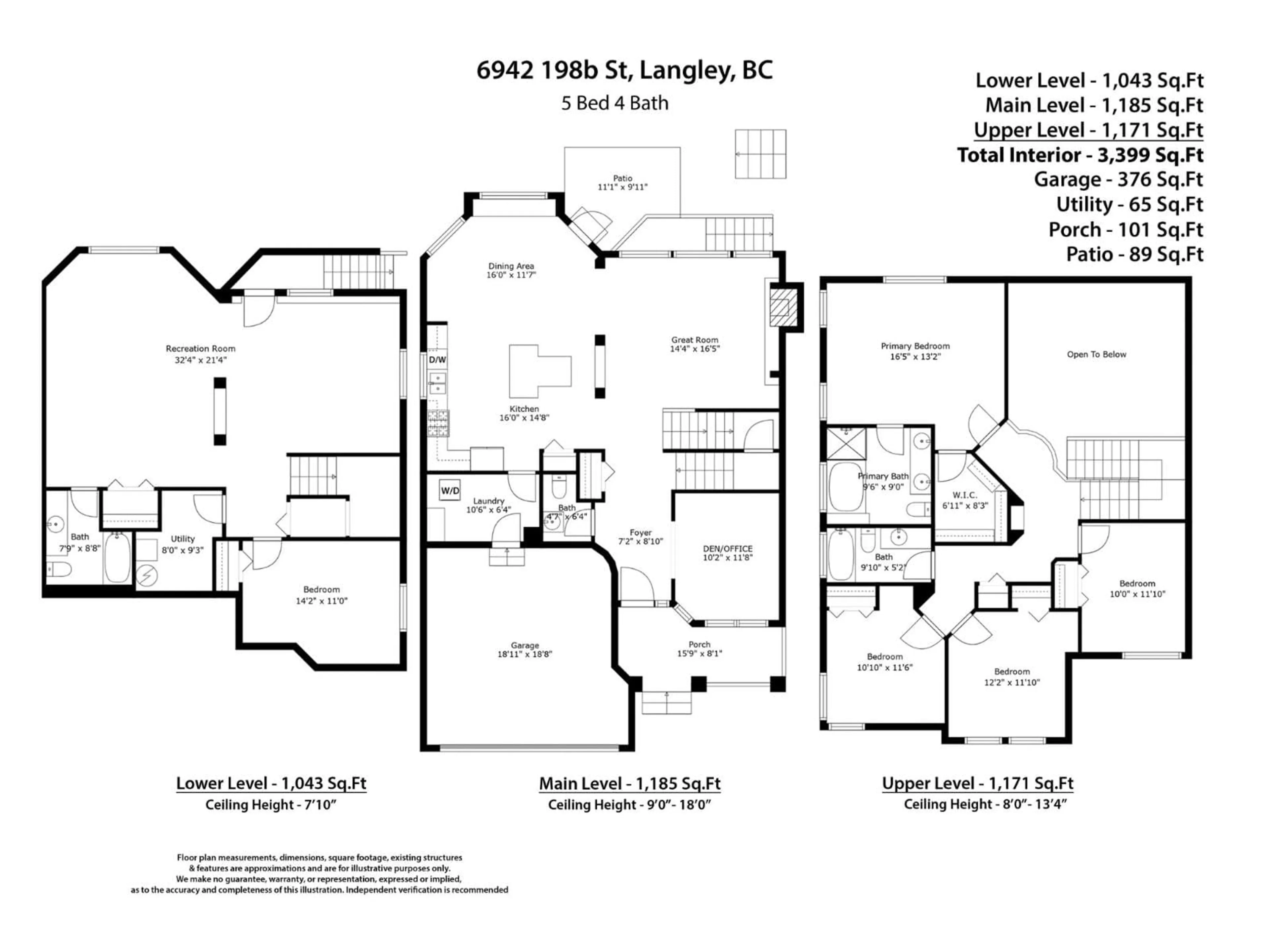 Floor plan for 6942 198B, Langley British Columbia V2Y3B4