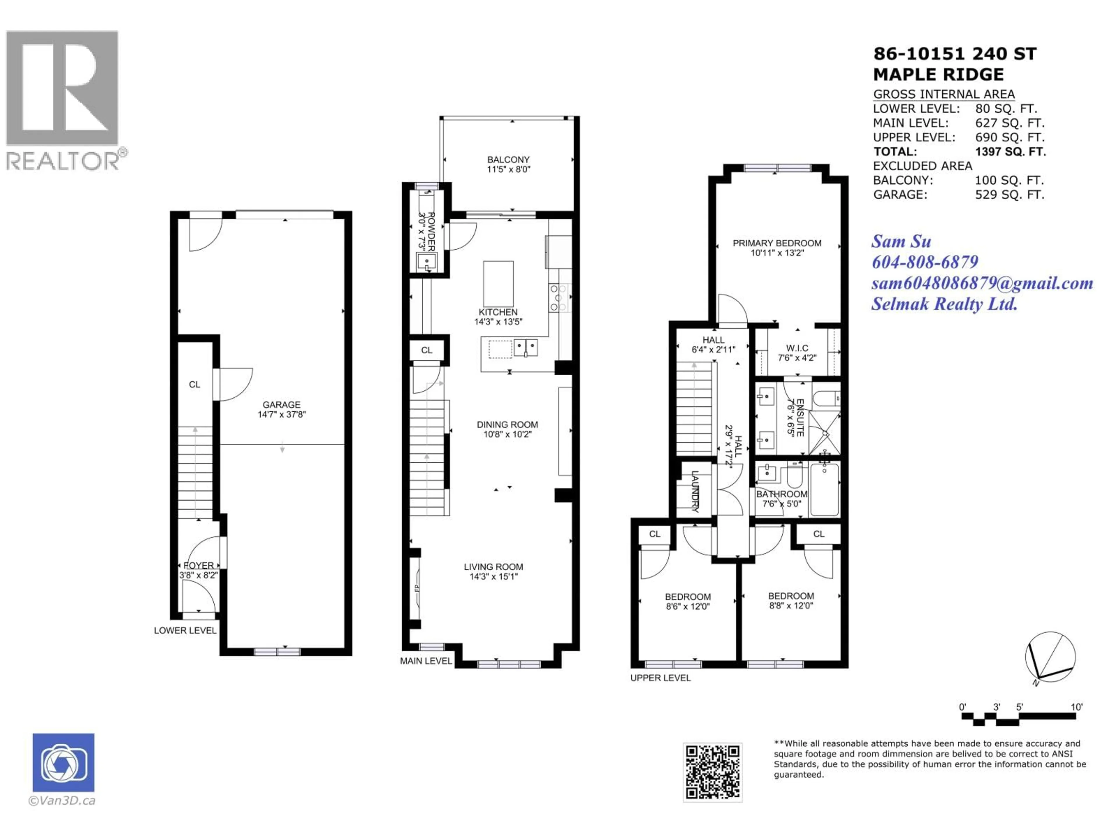 Floor plan for 86 - 10151 240 STREET, Maple Ridge British Columbia V2W0G9