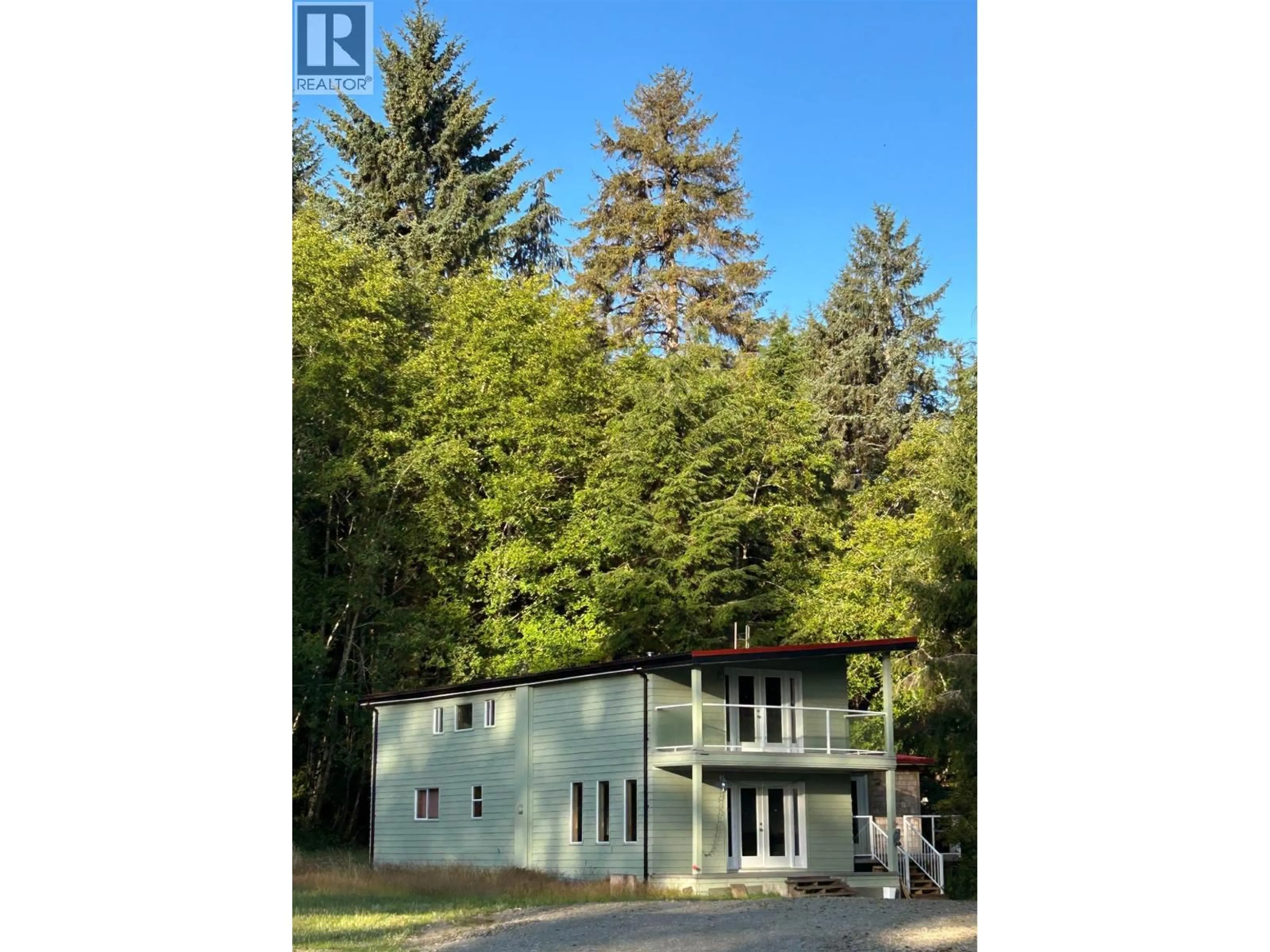 A pic from outside/outdoor area/front of a property/back of a property/a pic from drone, forest/trees view for 593 BEACH ROAD, Skidegate/Sandspit British Columbia V0T1S1