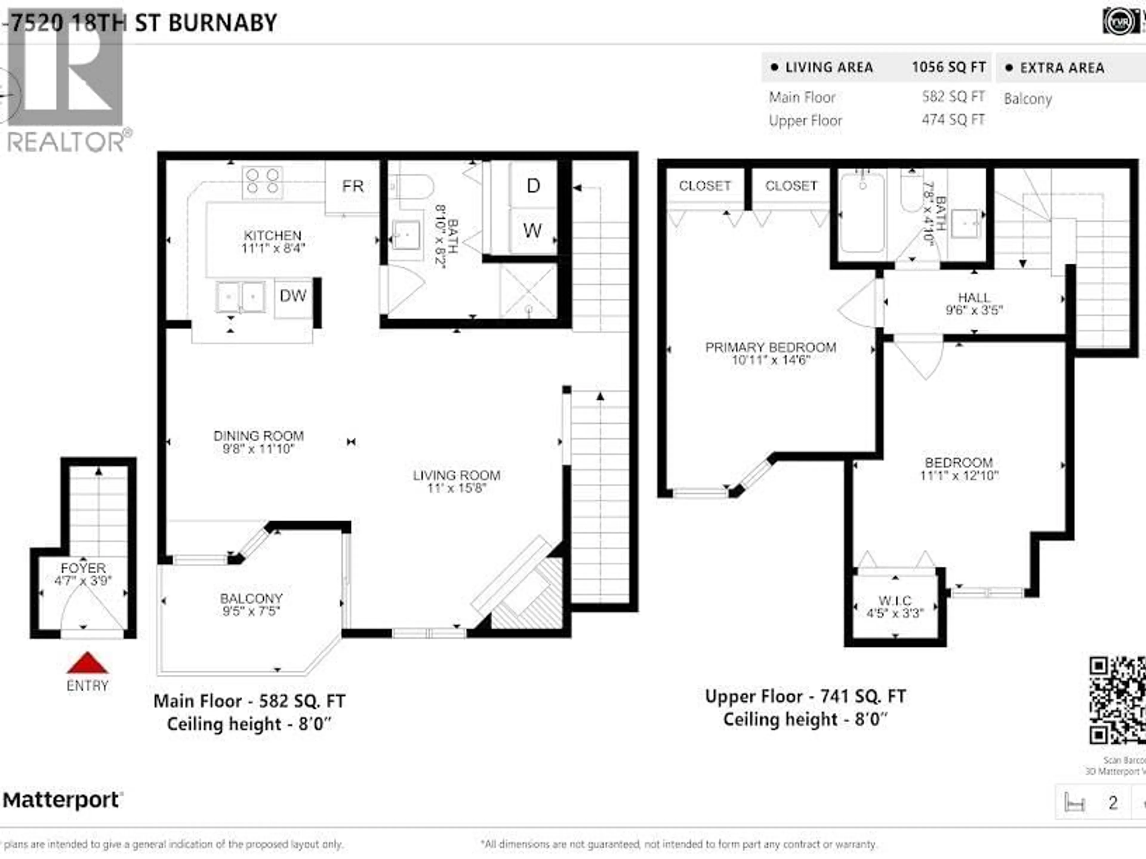 Floor plan for 40 - 7520 18TH STREET, Burnaby British Columbia V3N4X7