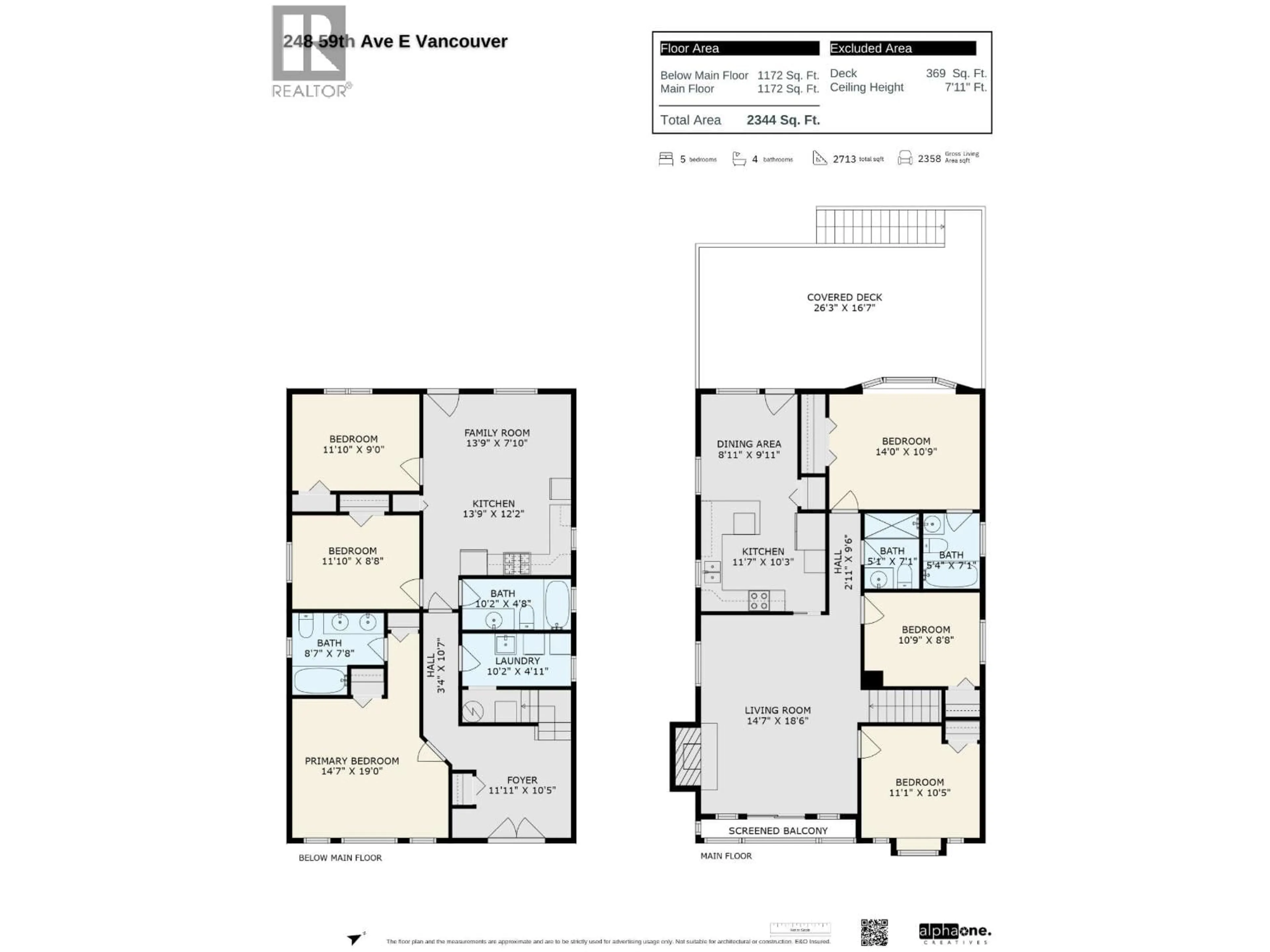 Floor plan for 248 59TH AVENUE, Vancouver British Columbia V5X1X9
