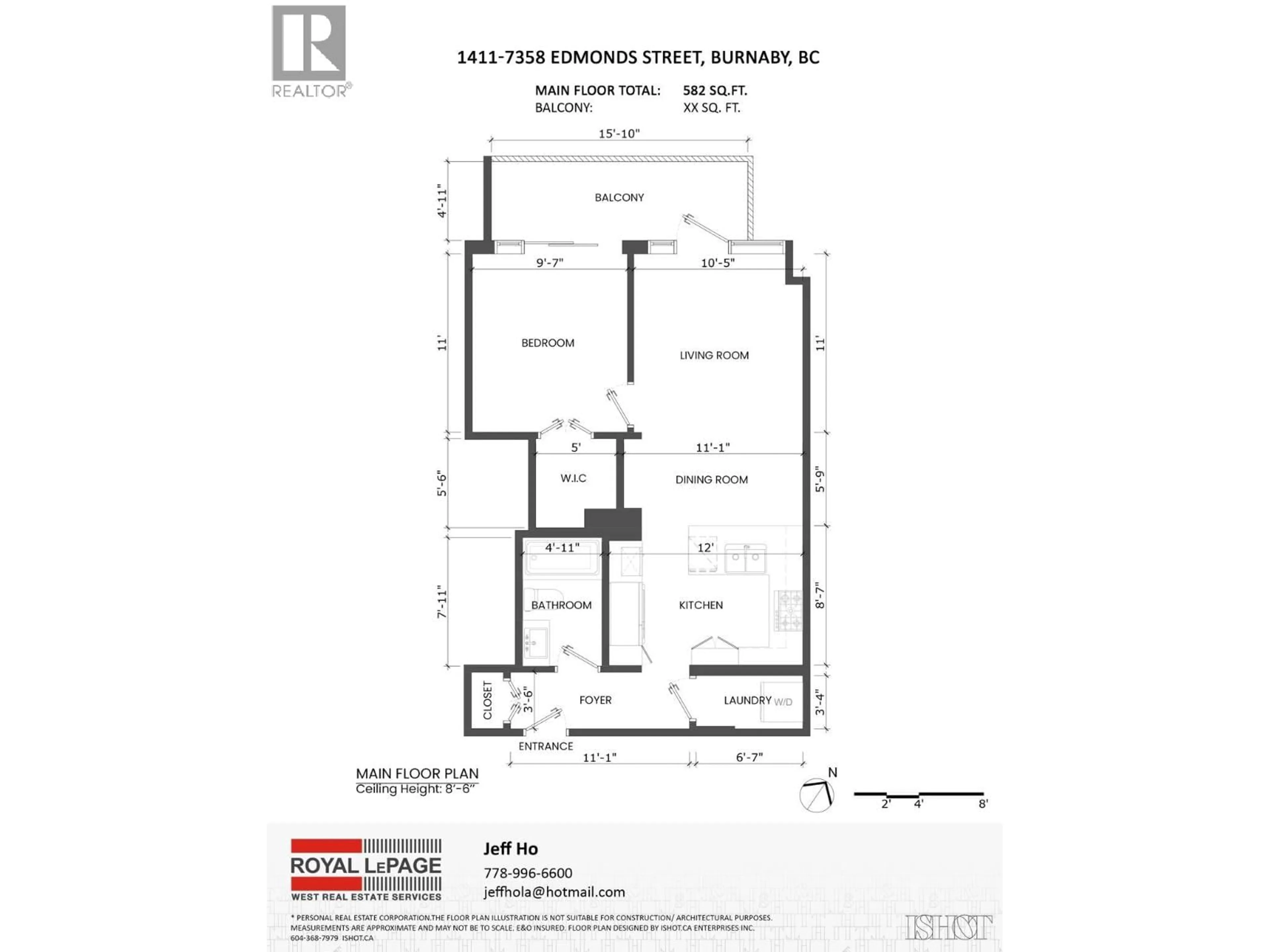 Floor plan for 1411 - 7358 EDMONDS STREET, Burnaby British Columbia V3N0H1